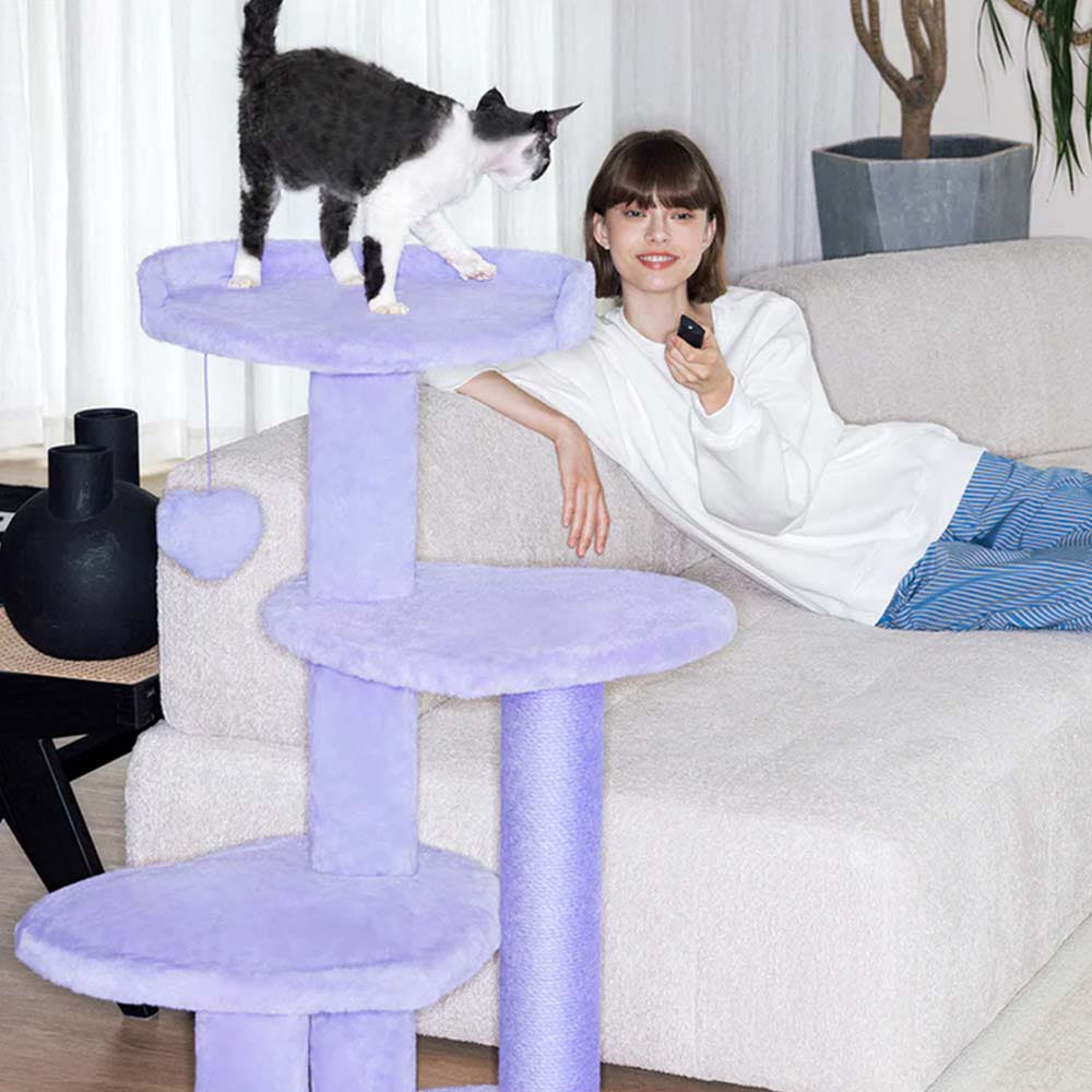 하트 퍼플 디자인 캣타워