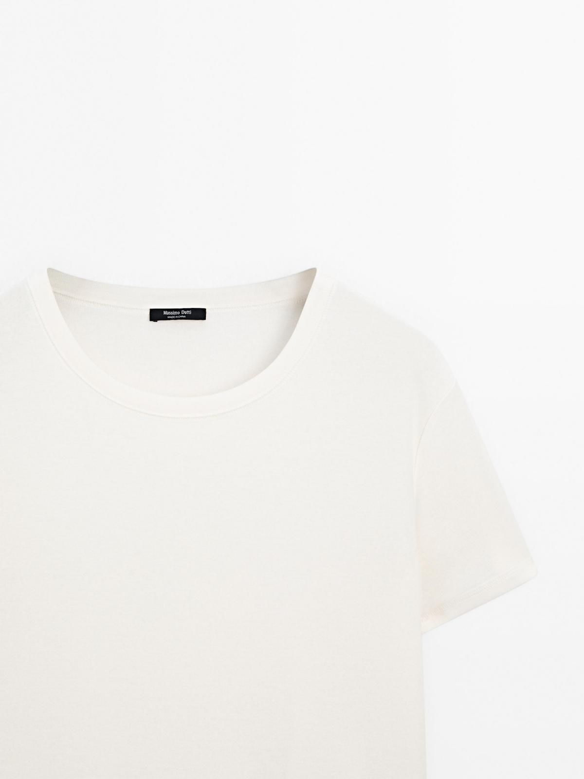 마시모두띠 베이직 100 코튼 반팔 티셔츠 6841/518 CREAM - 상세 이미지 2