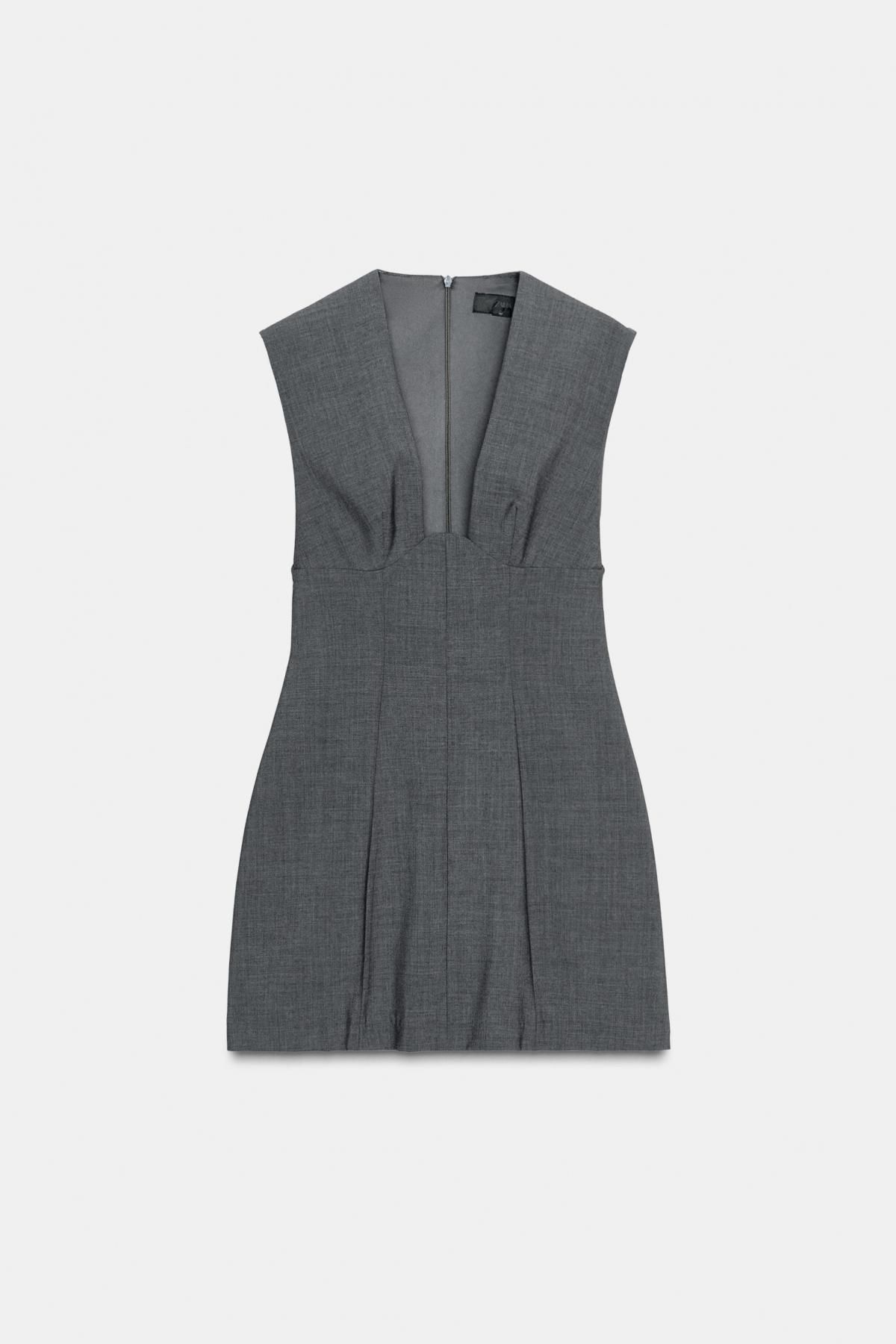 자라 브이넥 슬리브리스 미니 원피스 8951/238 DARK GREY - 메인 이미지