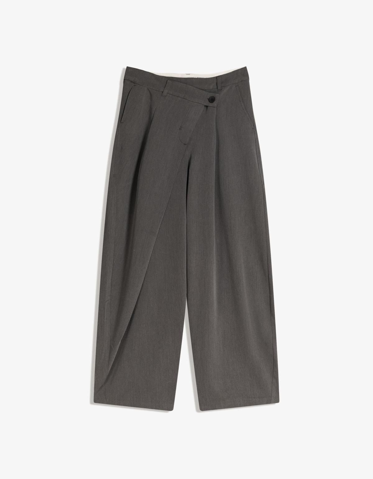 버쉬카 테일러드 크로스 웨이스트 와이드 슬랙스 팬츠 5129/172 DARK GREY - 상세 이미지 2