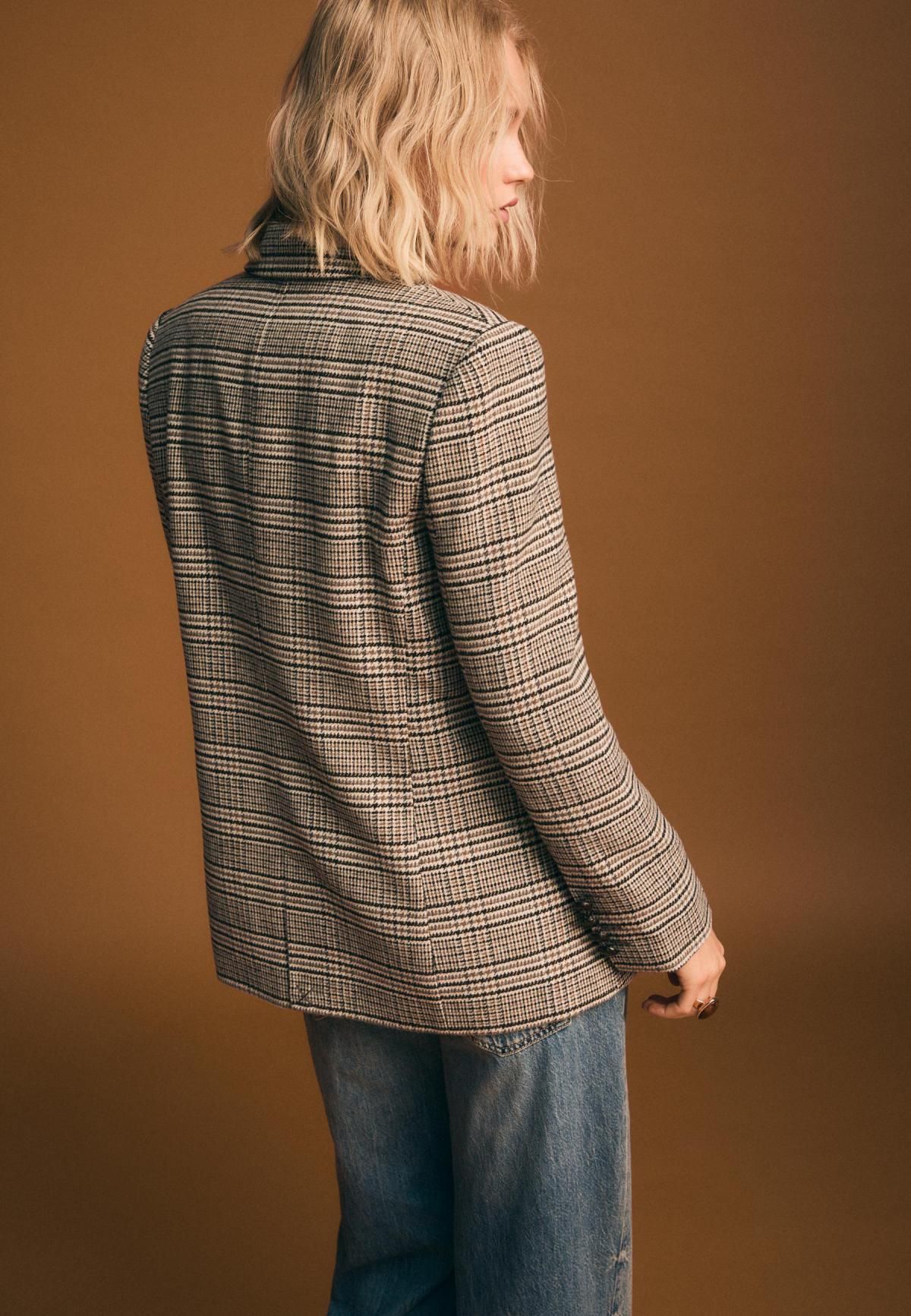 스트라디바리우스 클래식 체크 테일러드 재킷 5912/828 BROWN - 상세 이미지 5