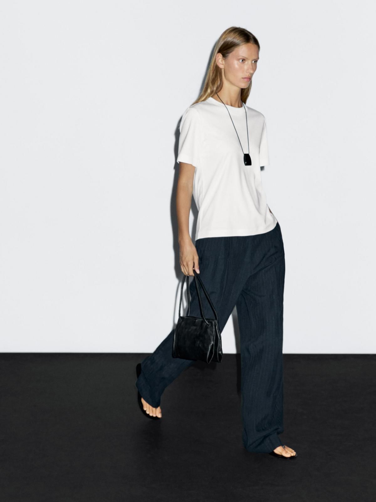 마시모두띠 코튼 인터록 크루넥 반팔 티셔츠 6823/541 OFF WHITE - 상세 이미지 4