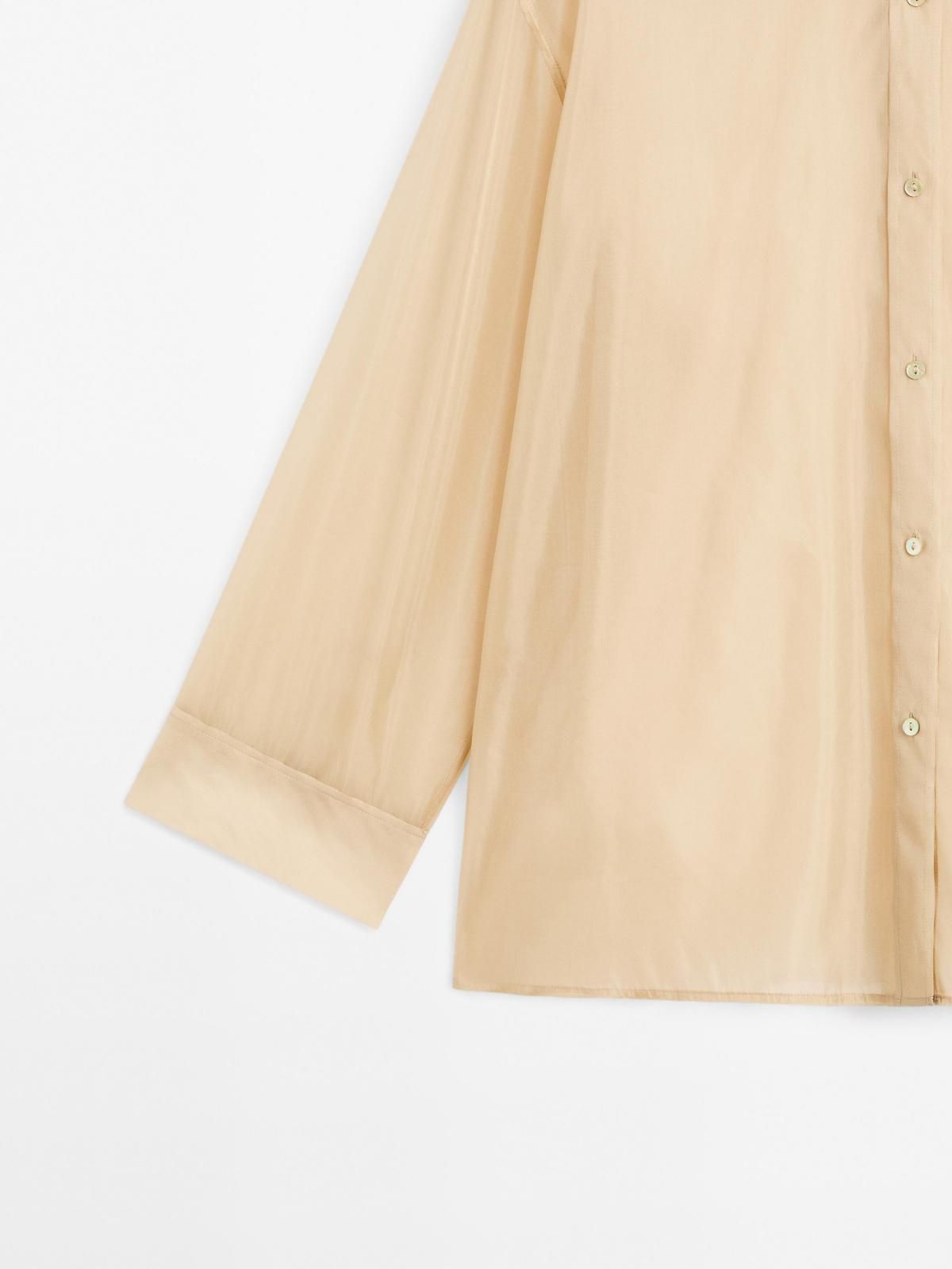 마시모두띠 오간자 시스루 와이드핏 롱슬리브 셔츠 5124/725 BEIGE - 상세 이미지 4