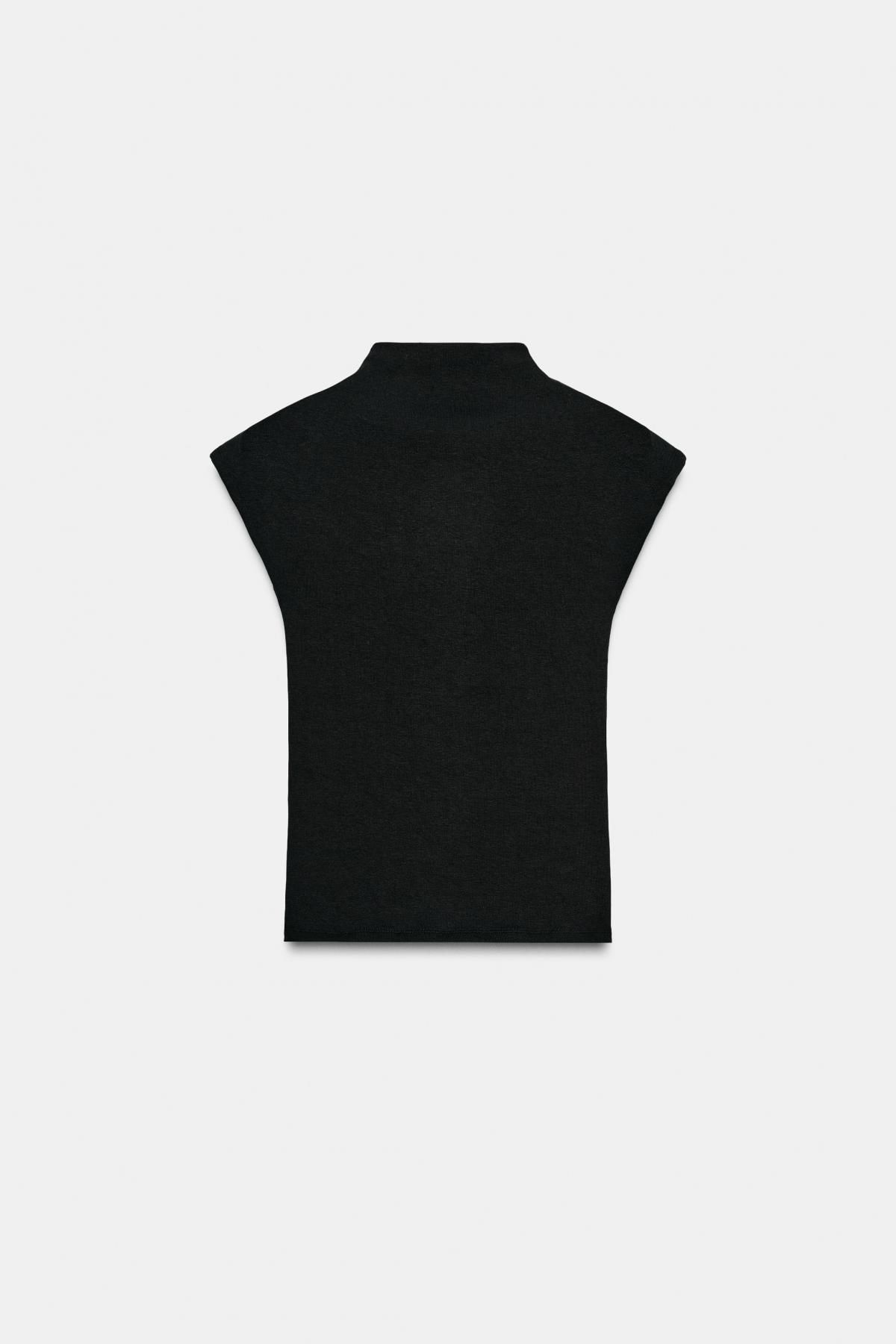 자라 미니멀 하이넥 니트 탑 0858/730 BLACK - 상세 이미지 5