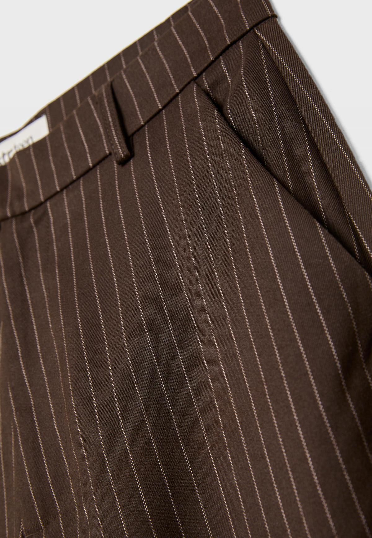 스트라디바리우스 스트라이프 와이드 배기 팬츠 8299/115 BROWN - 상세 이미지 4