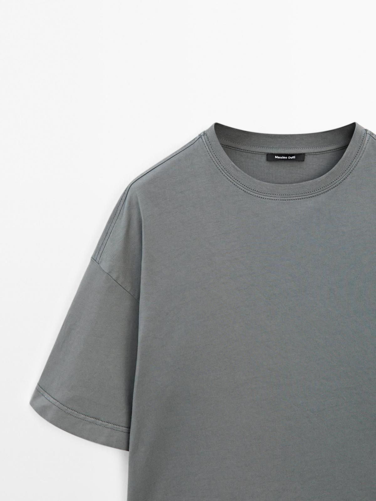 마시모두띠 오버사이즈 100 코튼 반팔 티셔츠 6214/542 BLUISH GREY - 상세 이미지 5