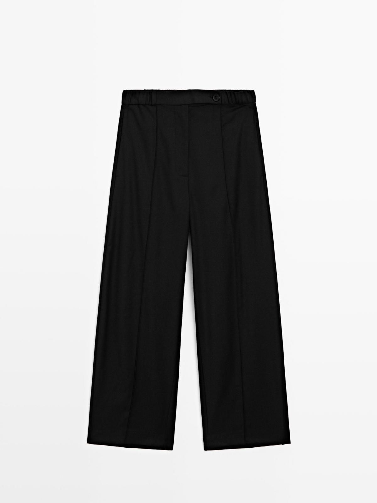 마시모두띠 울블렌드 배럴핏 밴딩 슬랙스 팬츠 5070/719 BLACK - 상세 이미지 5