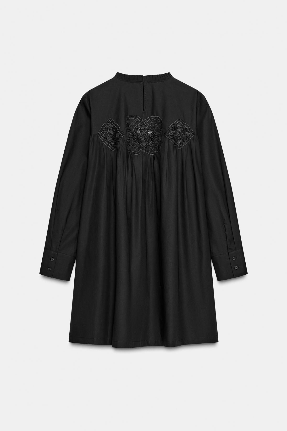 자라 코튼 자수 블랙 미니 원피스 4786/315 BLACK 이미지 8