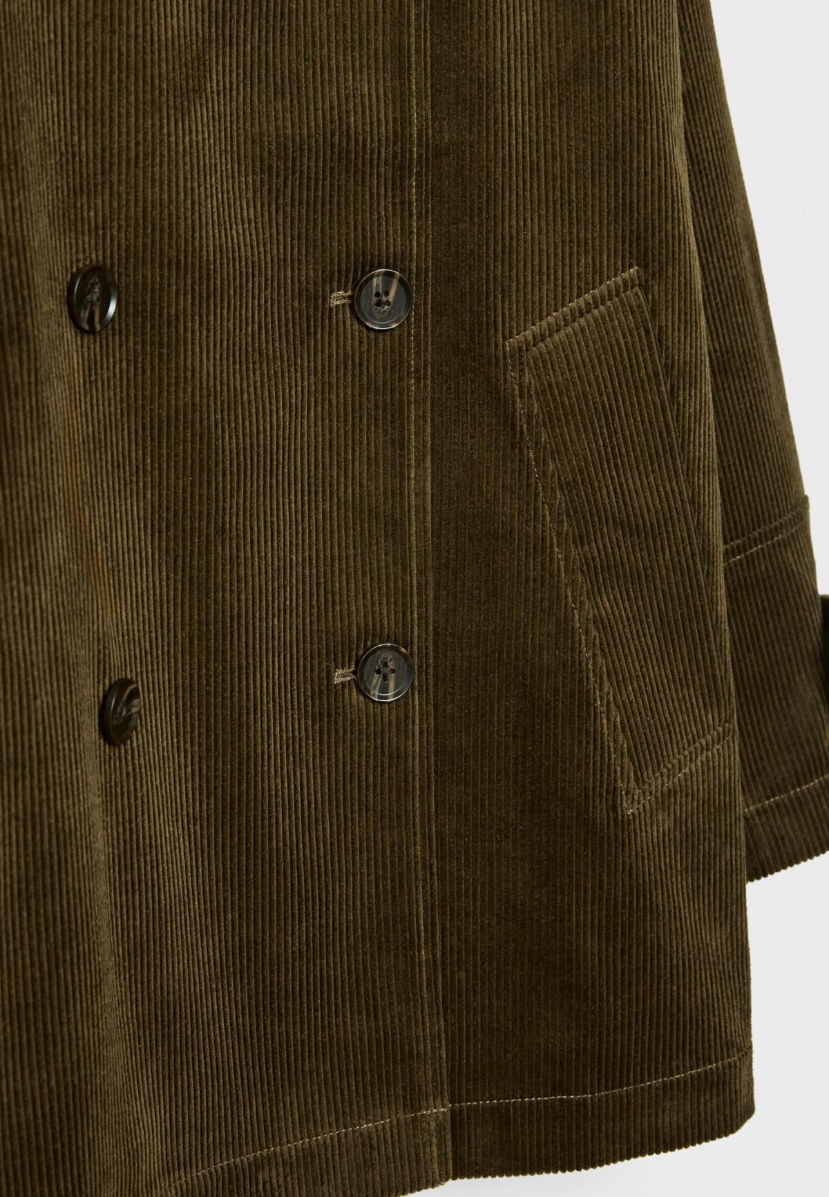 스트라디바리우스 코듀로이 레귤러핏 더블 코트 5856/583 OLIVE GREEN - 상세 이미지 2