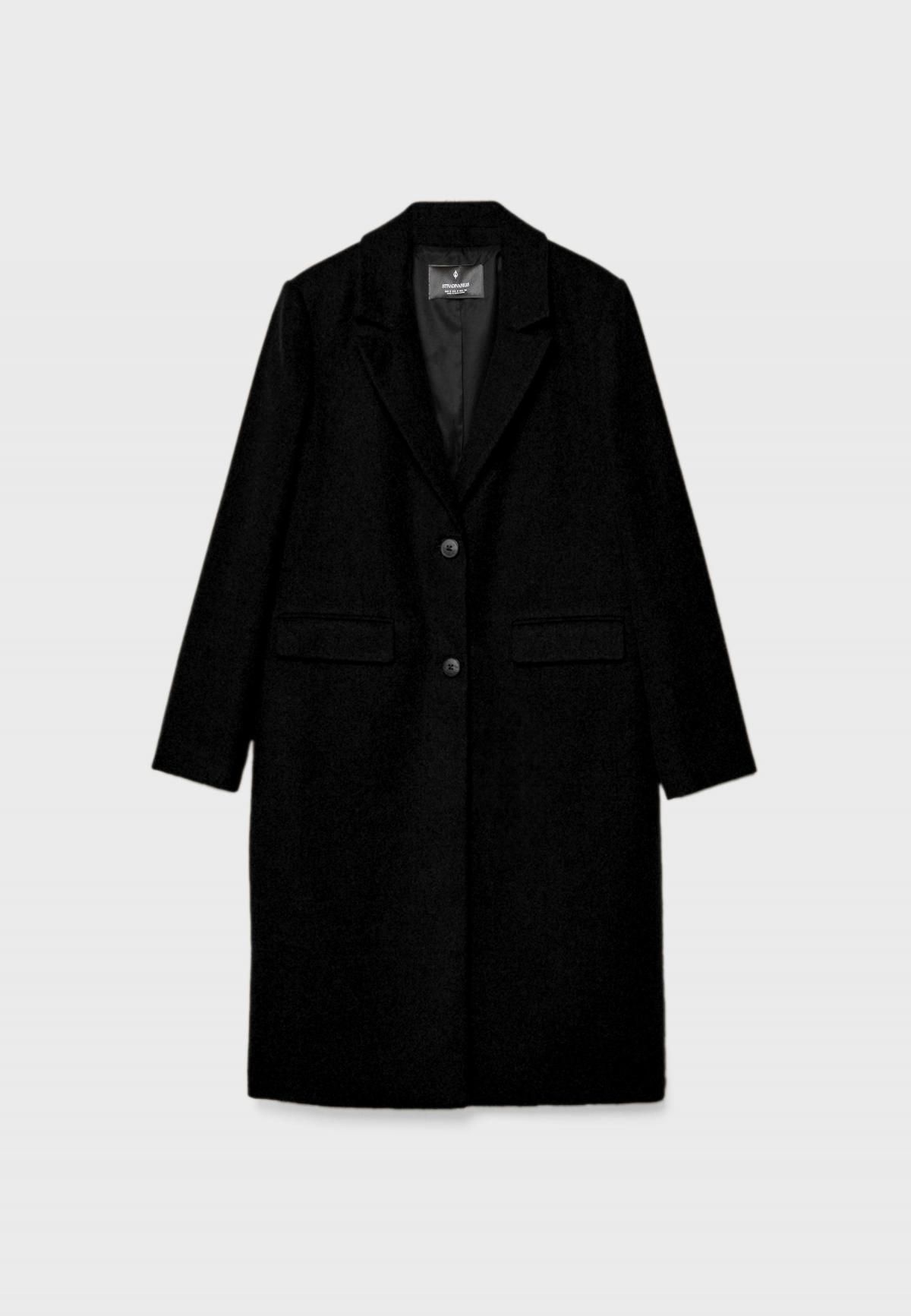 스트라디바리우스 블랙 클래식 스트레이트 테일러드 롱 코트 5805/875 BLACK - 상품 이미지