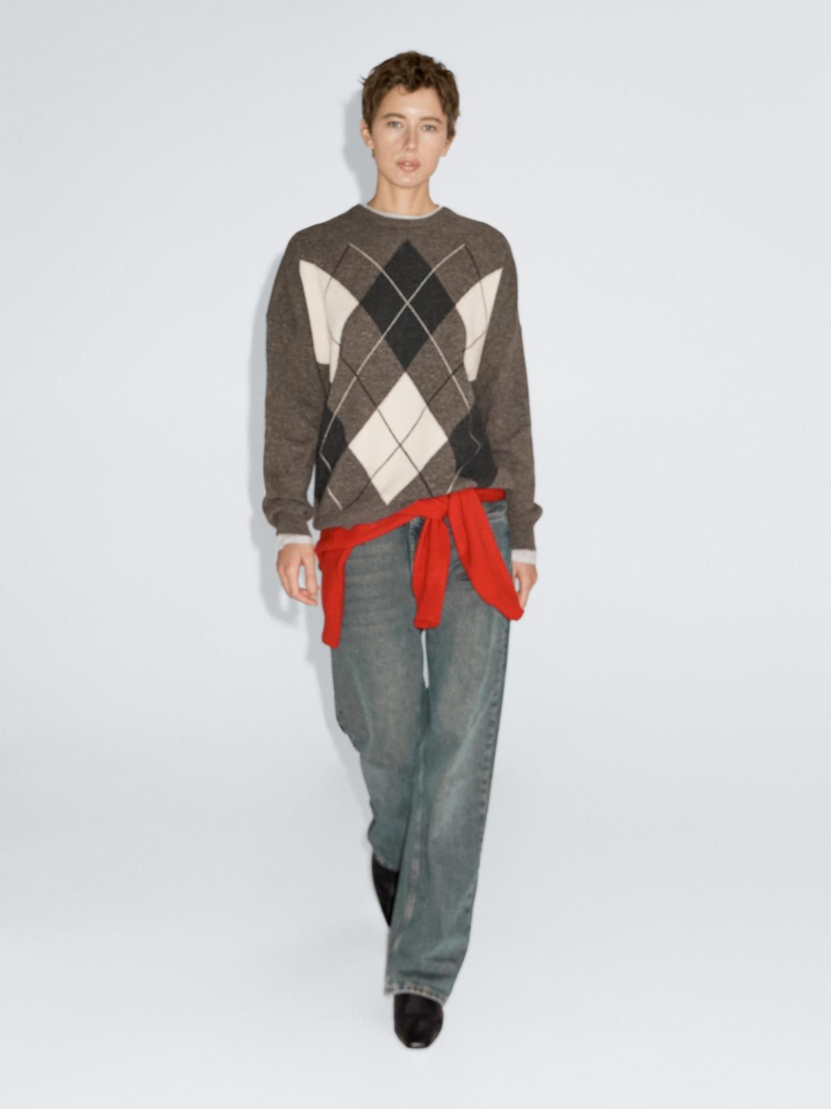 마시모두띠 아가일 패턴 울 라운드넥 니트 스웨터 5692/589 GREENISH - 상세 이미지 5