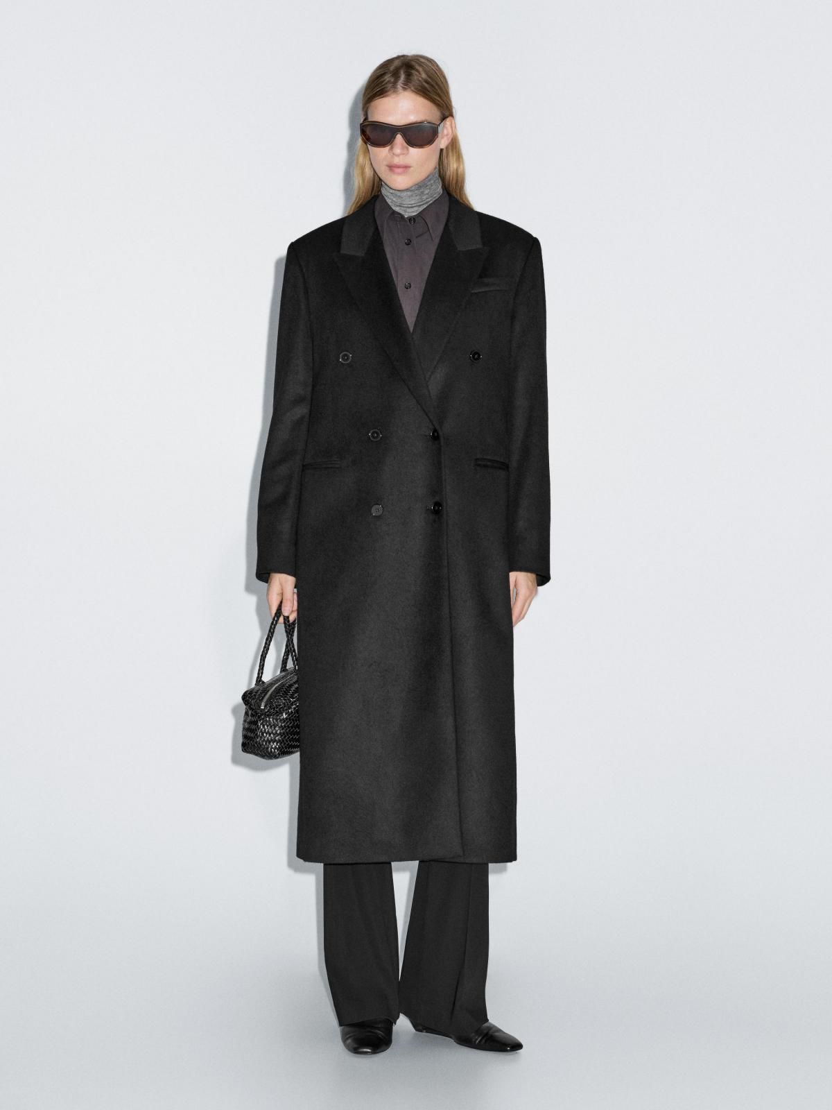 마시모두띠 블랙 더블브레스트 울 롱 코트 6467/987 BLACK - 상세 이미지 2