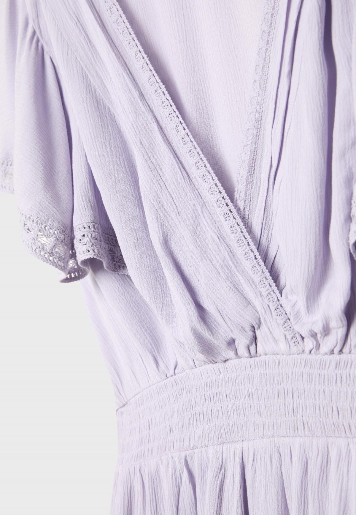 스트라디바리우스 러플 브이넥 플루이드 미니 원피스 7180/602 LILAC - 상세 이미지 2