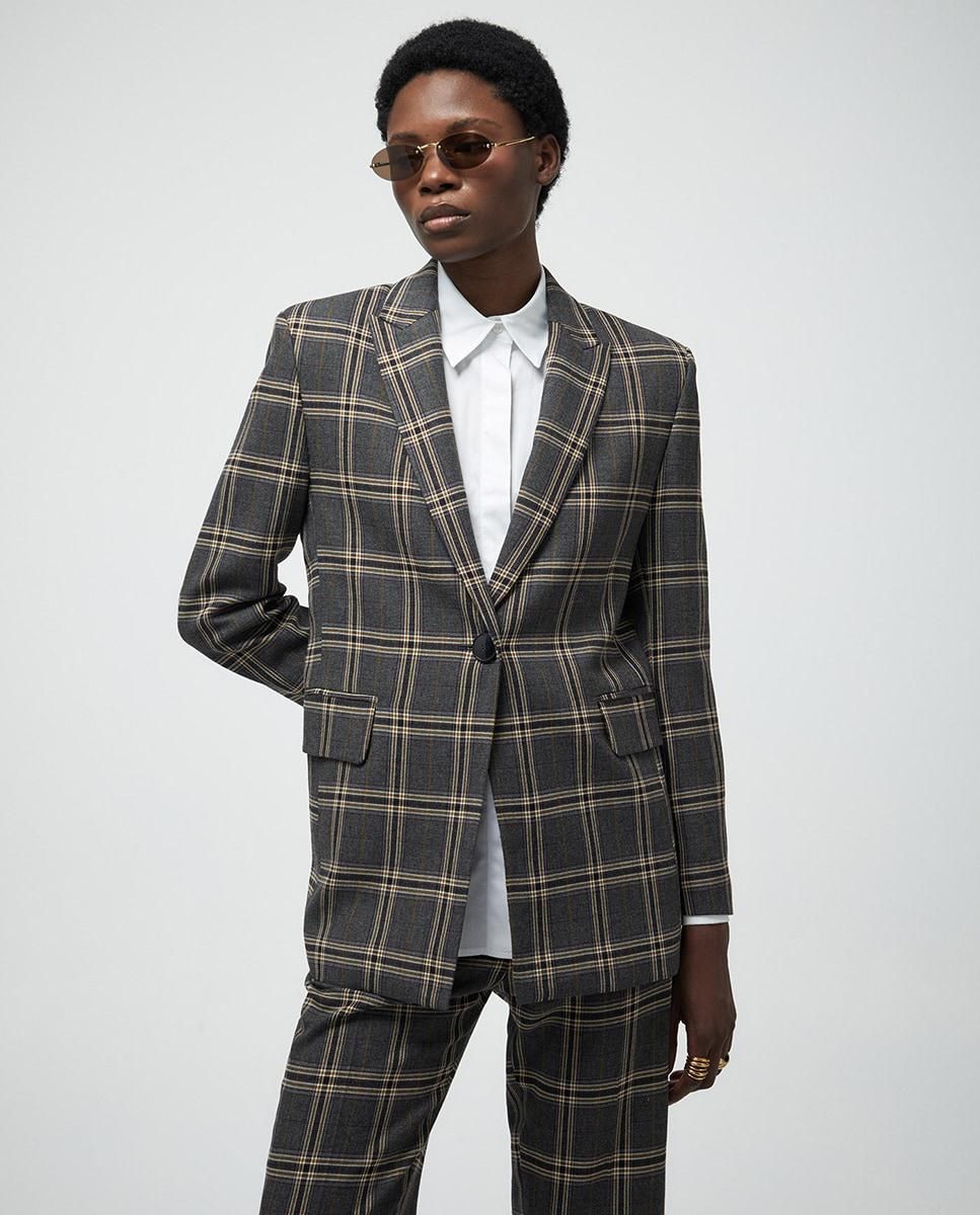 스페라 클래식 체크 테일러드 재킷 56200204545 GRIS - 상세 이미지 2