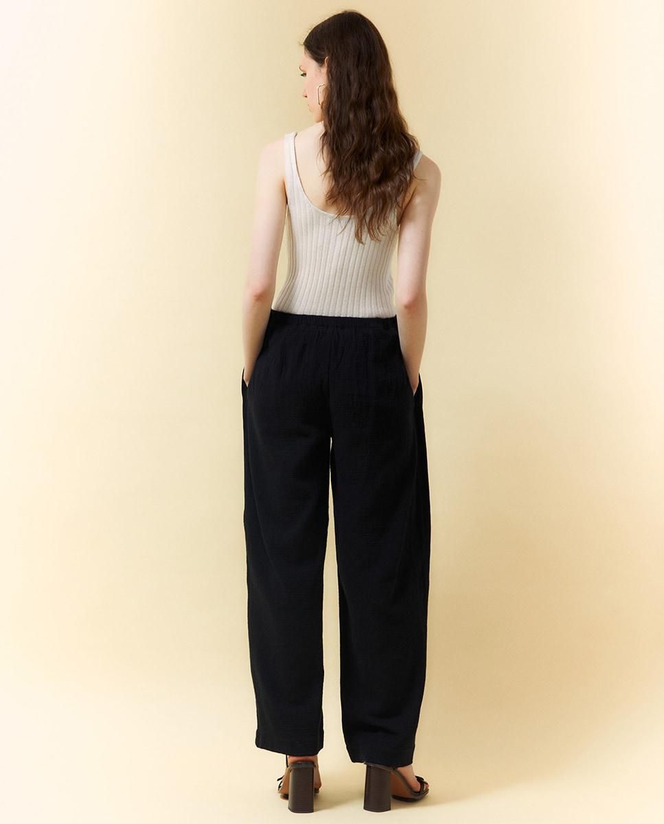 스페라 코튼 와이드핏 팔라초 팬츠 58405003094 NEGRO - 상세 이미지 4