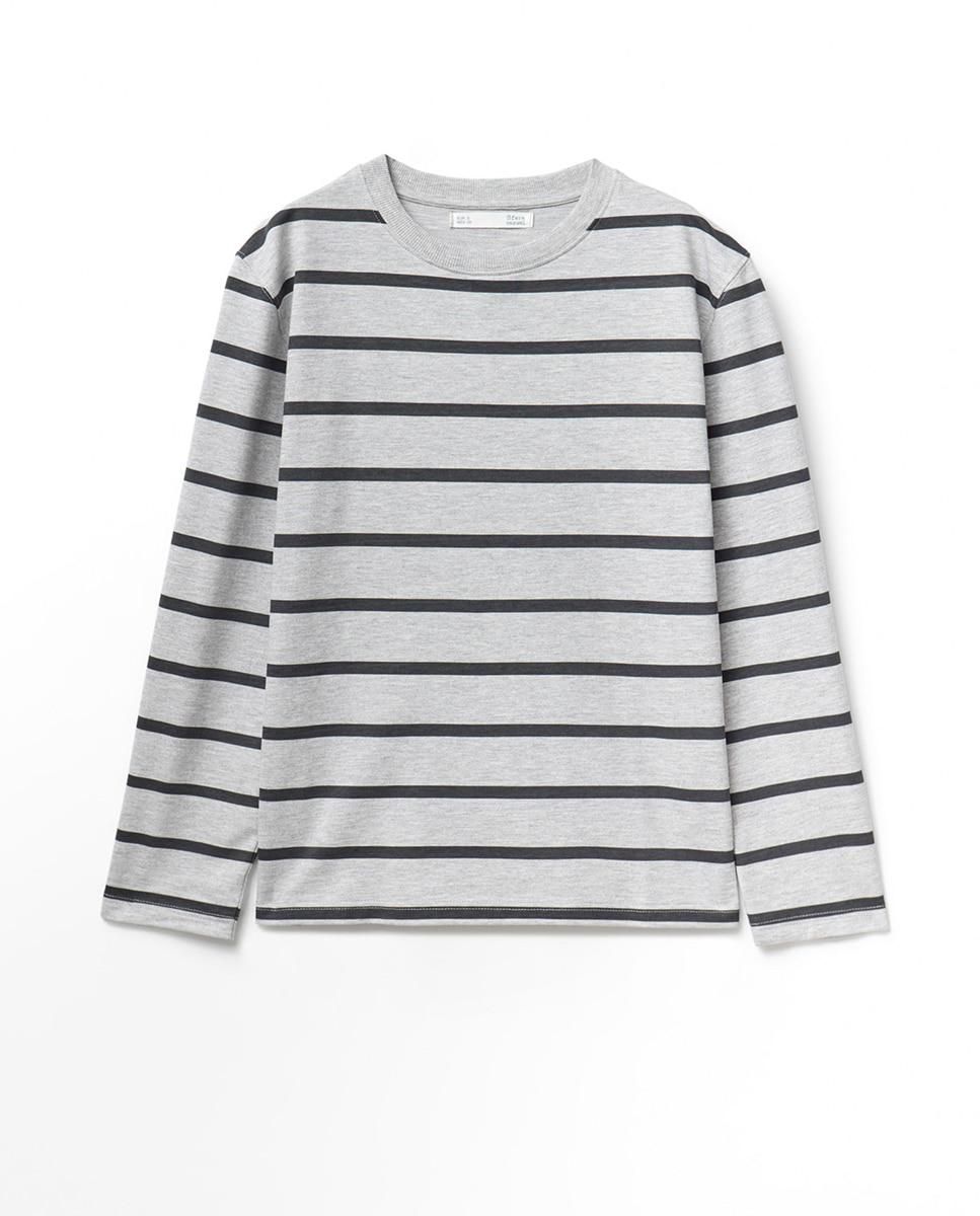 스페라 스트라이프 베이직 라운드넥 긴팔 티셔츠 58461706275 GRIS CLARO - 상품 이미지