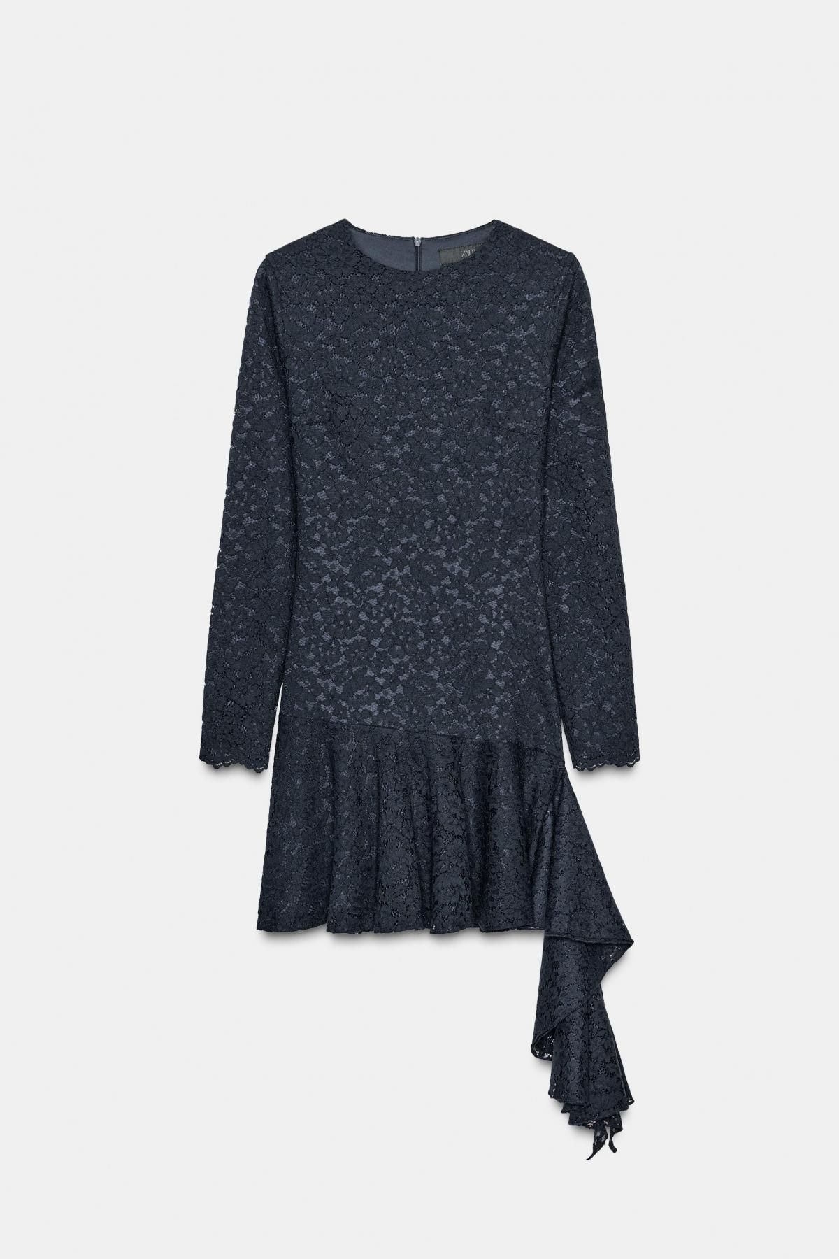 자라 레이스 러플 미니 원피스 4764/213 NAVY BLUE - 메인 이미지