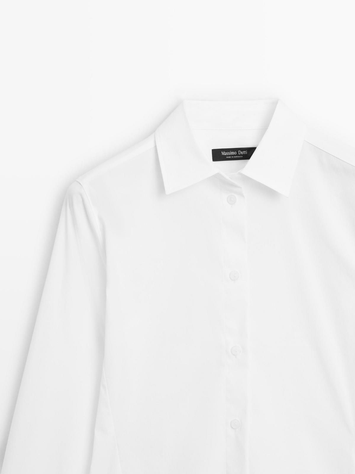 마시모두띠 클래식 슬림핏 코튼블렌드 스트레치 긴팔 셔츠 5151/820 WHITE - 상세 이미지 2