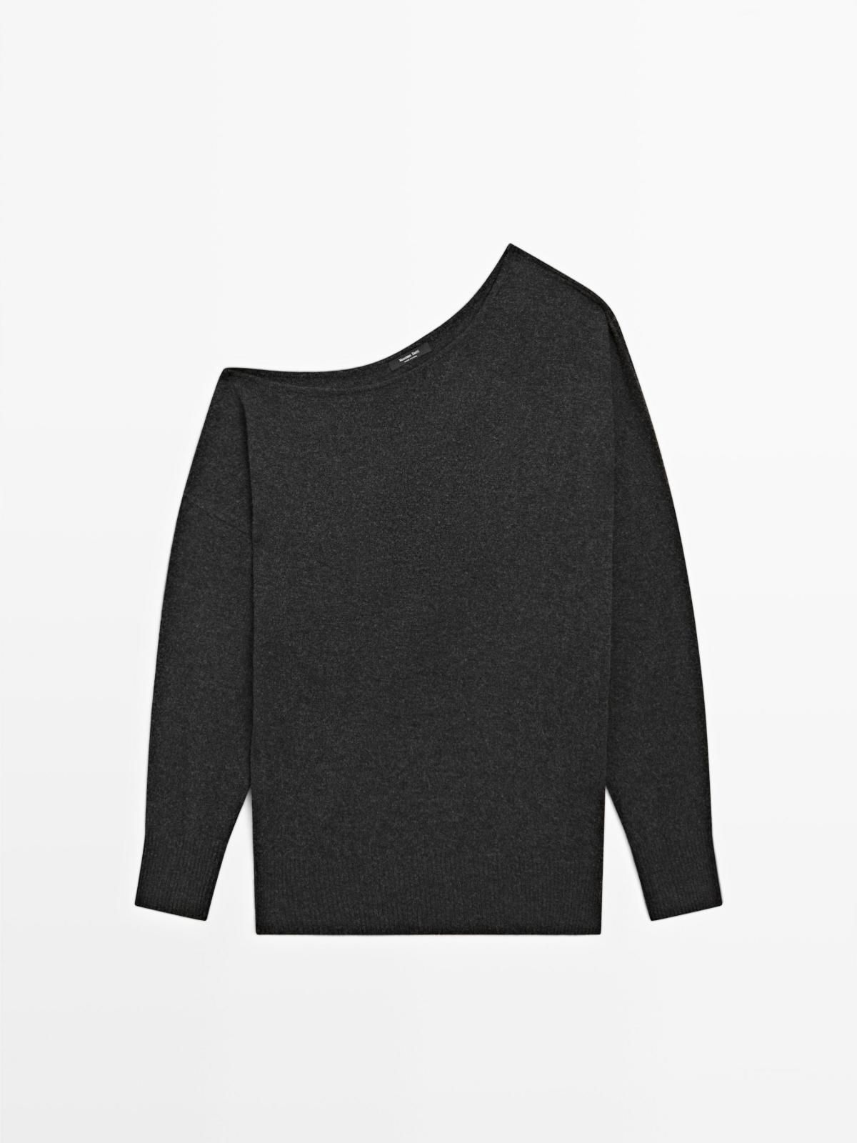 마시모두띠 울블렌드 비대칭넥 니트 스웨터 5796/692 ANTHRACITE GREY - 상품 이미지