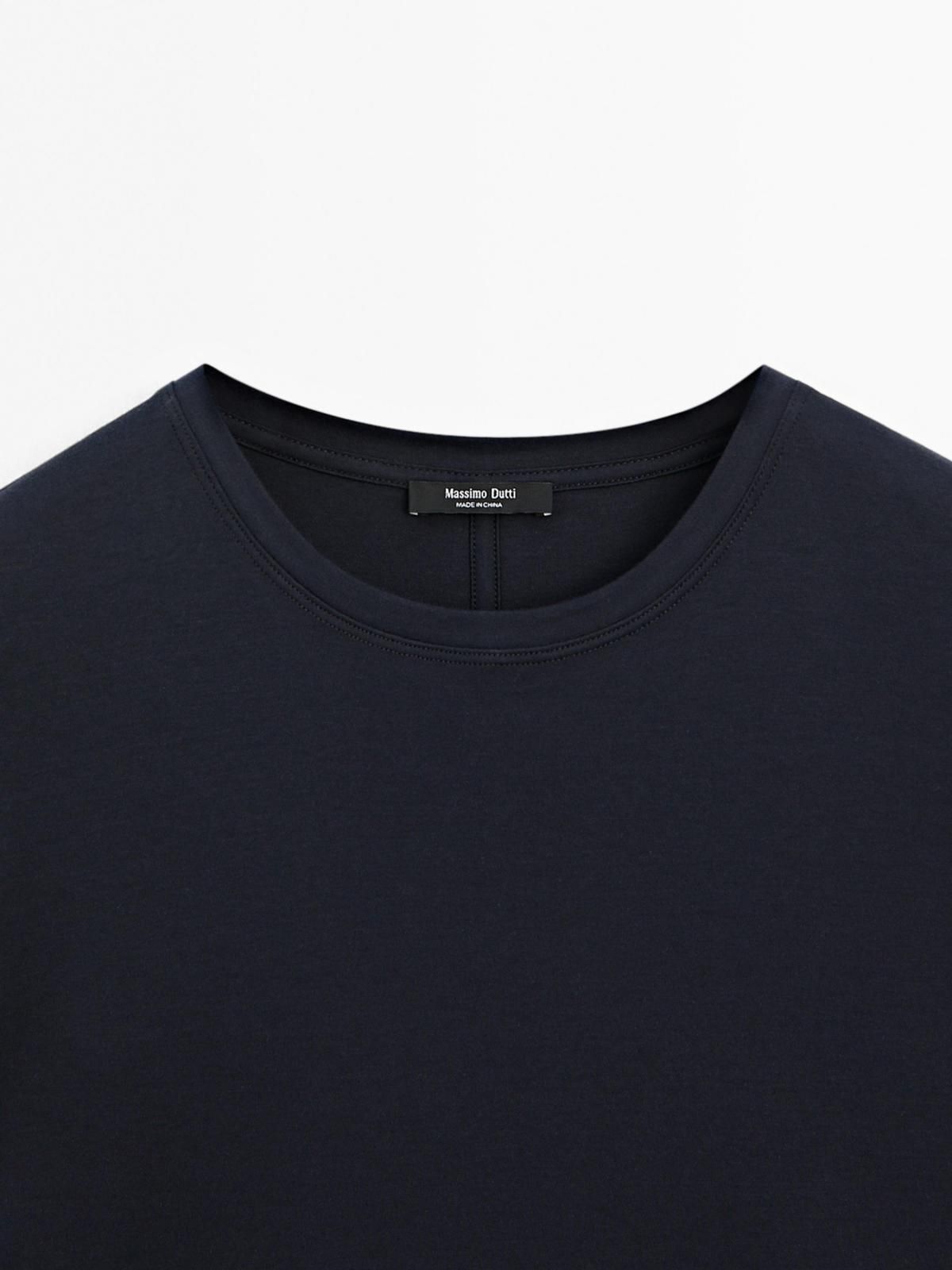 마시모두띠 백 심라인 미니멀 라운드넥 반팔 티셔츠 6830/935 NAVY BLUE - 상세 이미지 4
