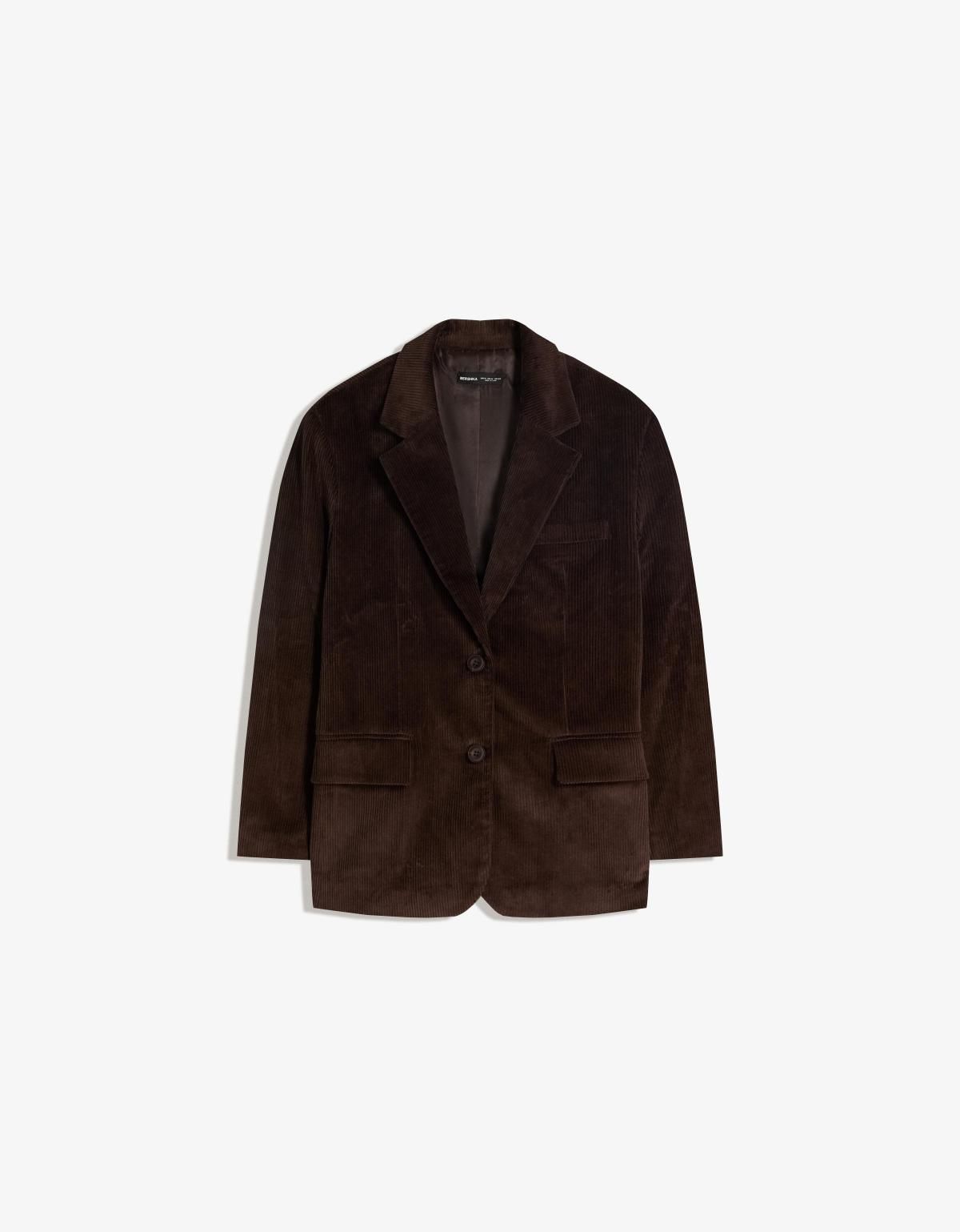 버쉬카 코듀로이 클래식 테일러드 블레이저 6539/752 BROWN - 상품 이미지