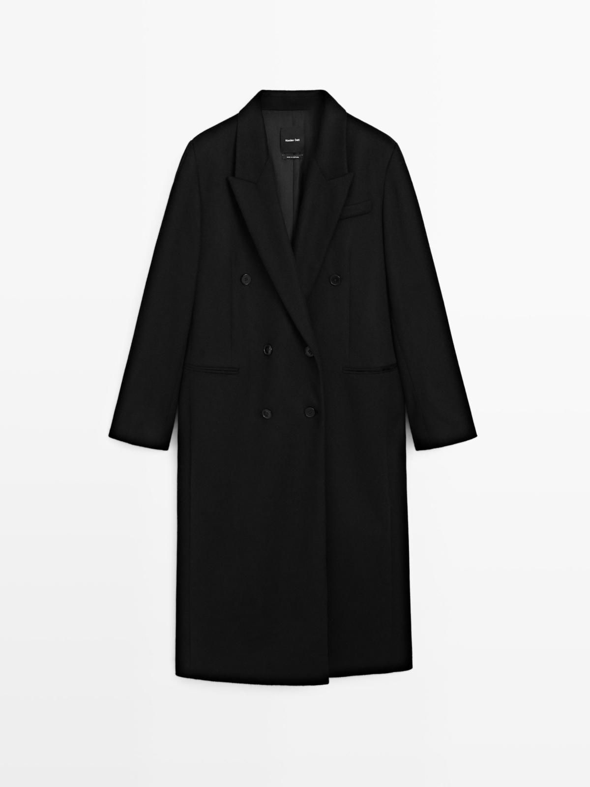 마시모두띠 블랙 더블브레스트 울 롱 코트 6467/987 BLACK - 상품 이미지