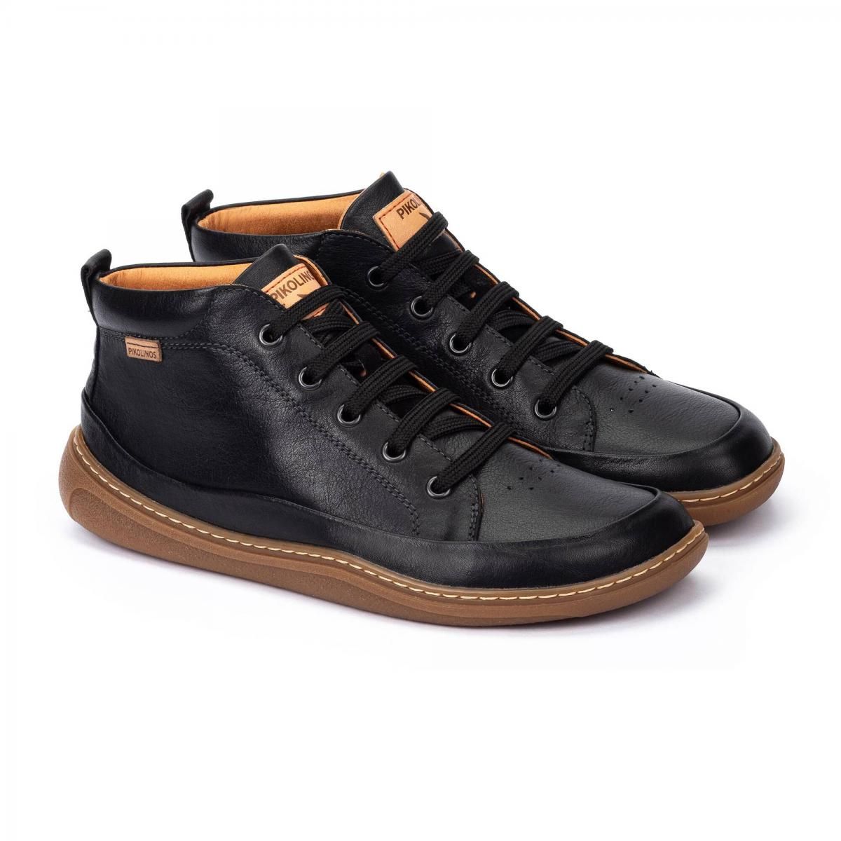 피콜리노스 어반 베이직 레더 하이탑 스니커즈 ARANJUEZ U9F-8055C1 BLACK - 상세 이미지 2