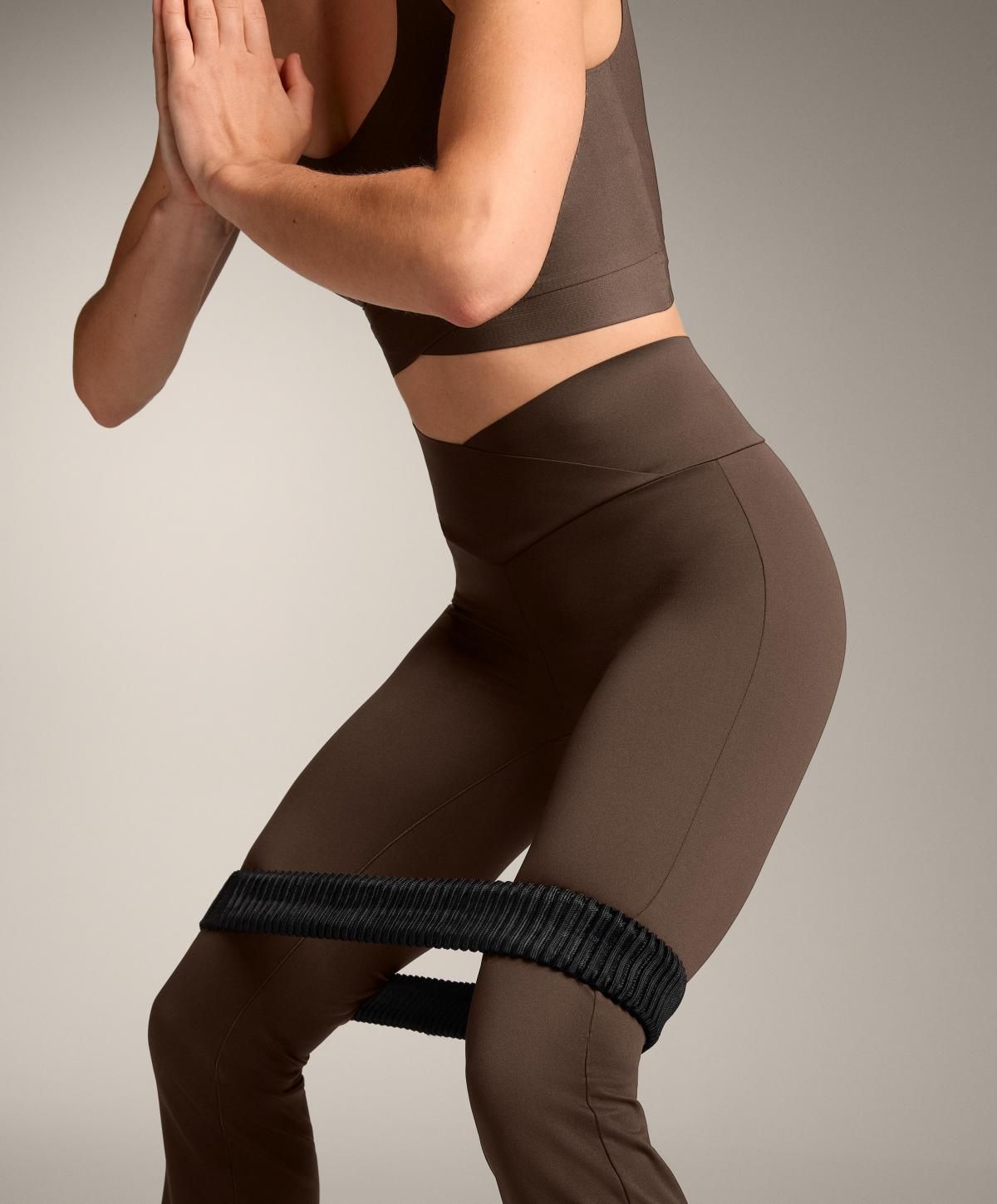 오이쇼 테크니컬 V웨이스트 플레어 하이웨이스트 팬츠 4013/232 DARKREDDISH-BROWN - 상세 이미지 5