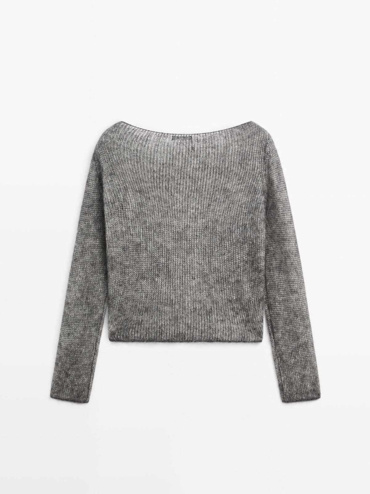 마시모두띠 프리미엄 알파카울 보트넥 니트 스웨터 5789/691 ANTHRACITE GREY - 상세 이미지 4