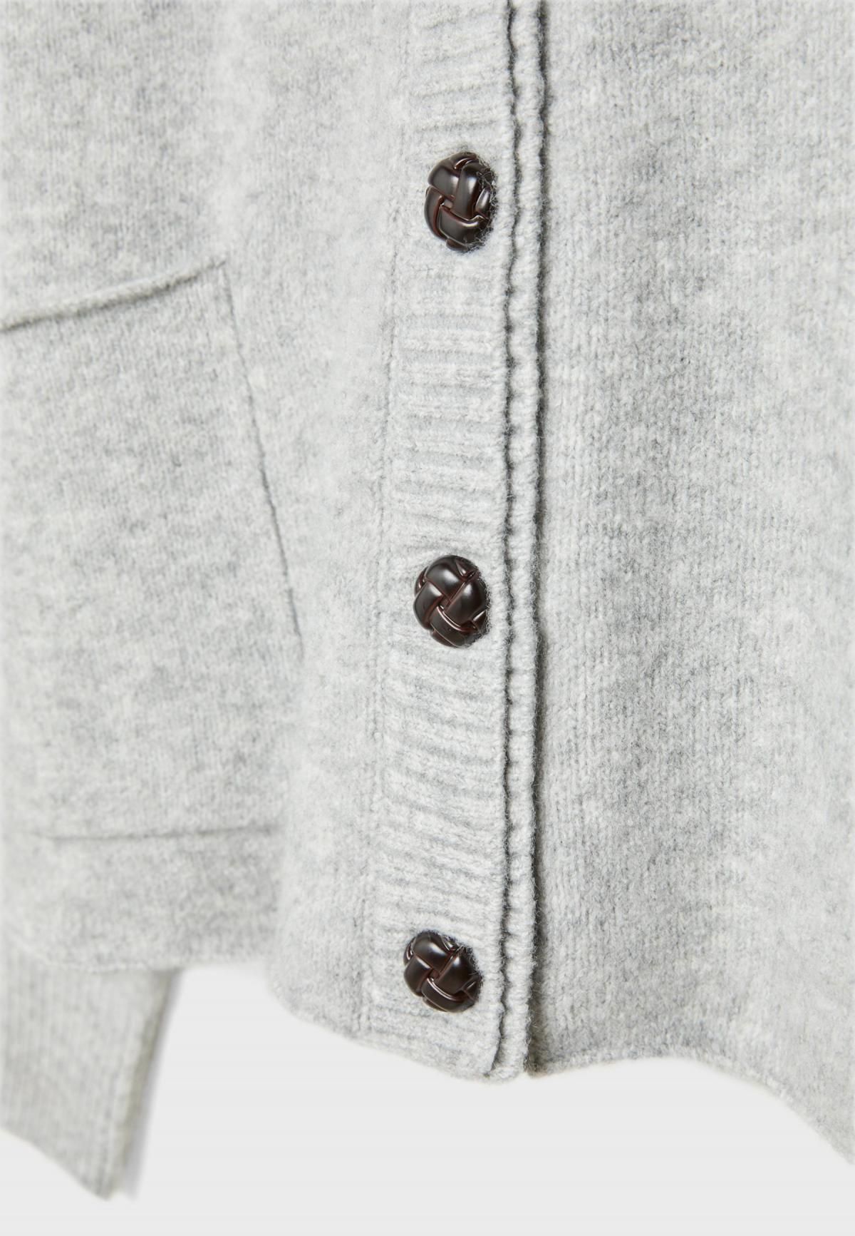 스트라디바리우스 미니멀 브이넥 레이어드 카라 니트 가디건 5134/934 GREY MELANGE - 상세 이미지 2