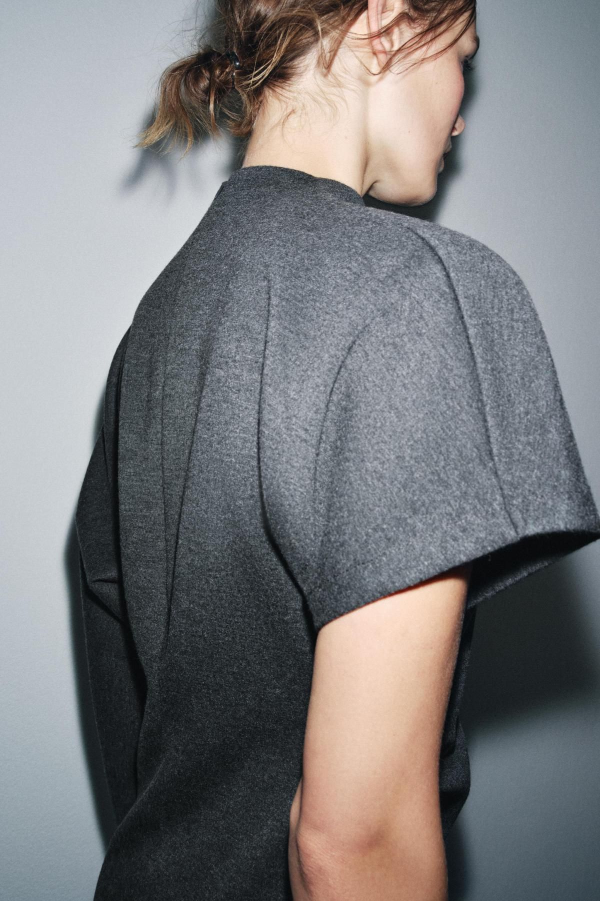 자라 모던 테크니컬 비대칭 롱 원피스 5039/485 ANTHRACITE GREY 이미지 7