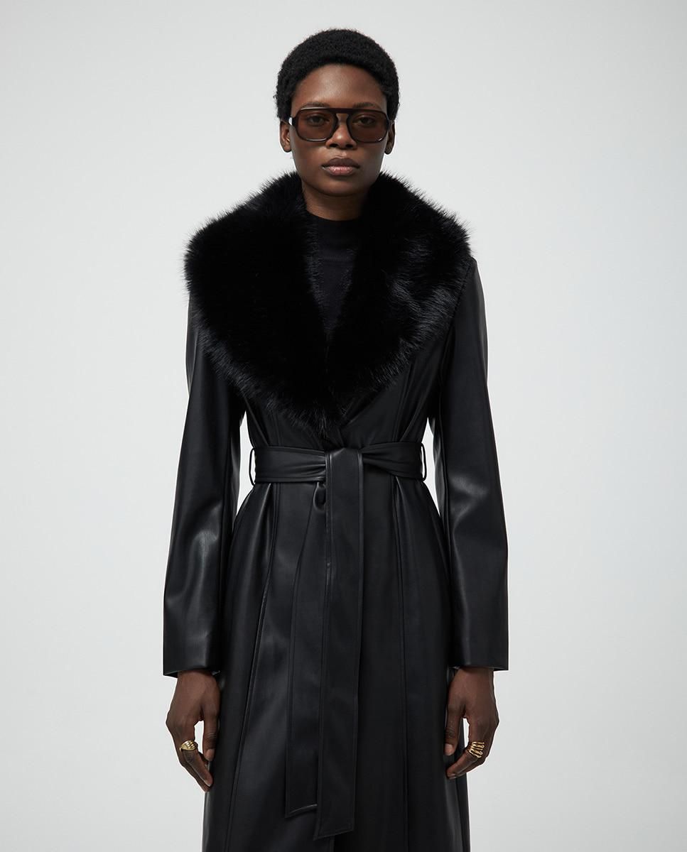 스페라 에코 레더 퍼카라 롱 트렌치코트 56230400295 NEGRO - 상세 이미지 3
