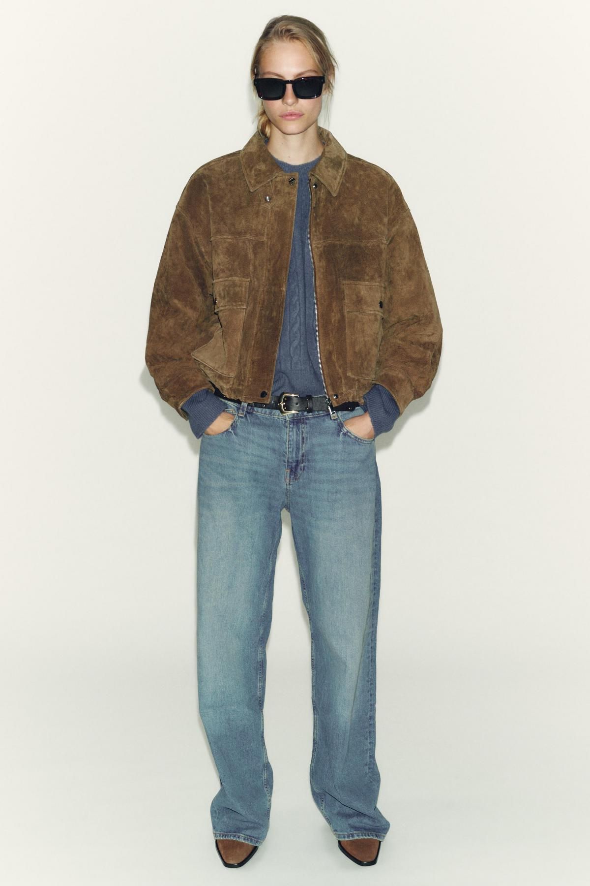 자라 스웨이드 포인트토 블록힐 첼시 앵클부츠 2103/610 BROWN - 상세 이미지 2