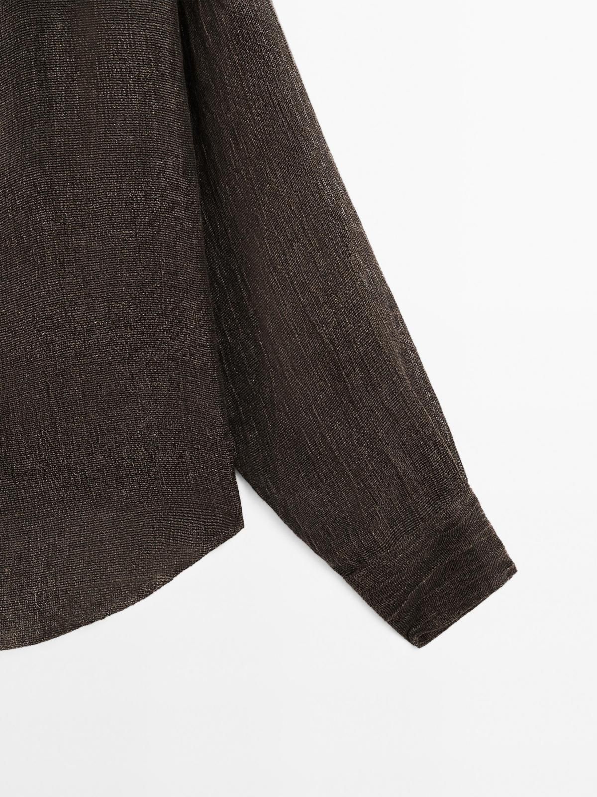 마시모두띠 린넨 시스루 텍스처 블라우스 5131/731 BROWN - 상세 이미지 2