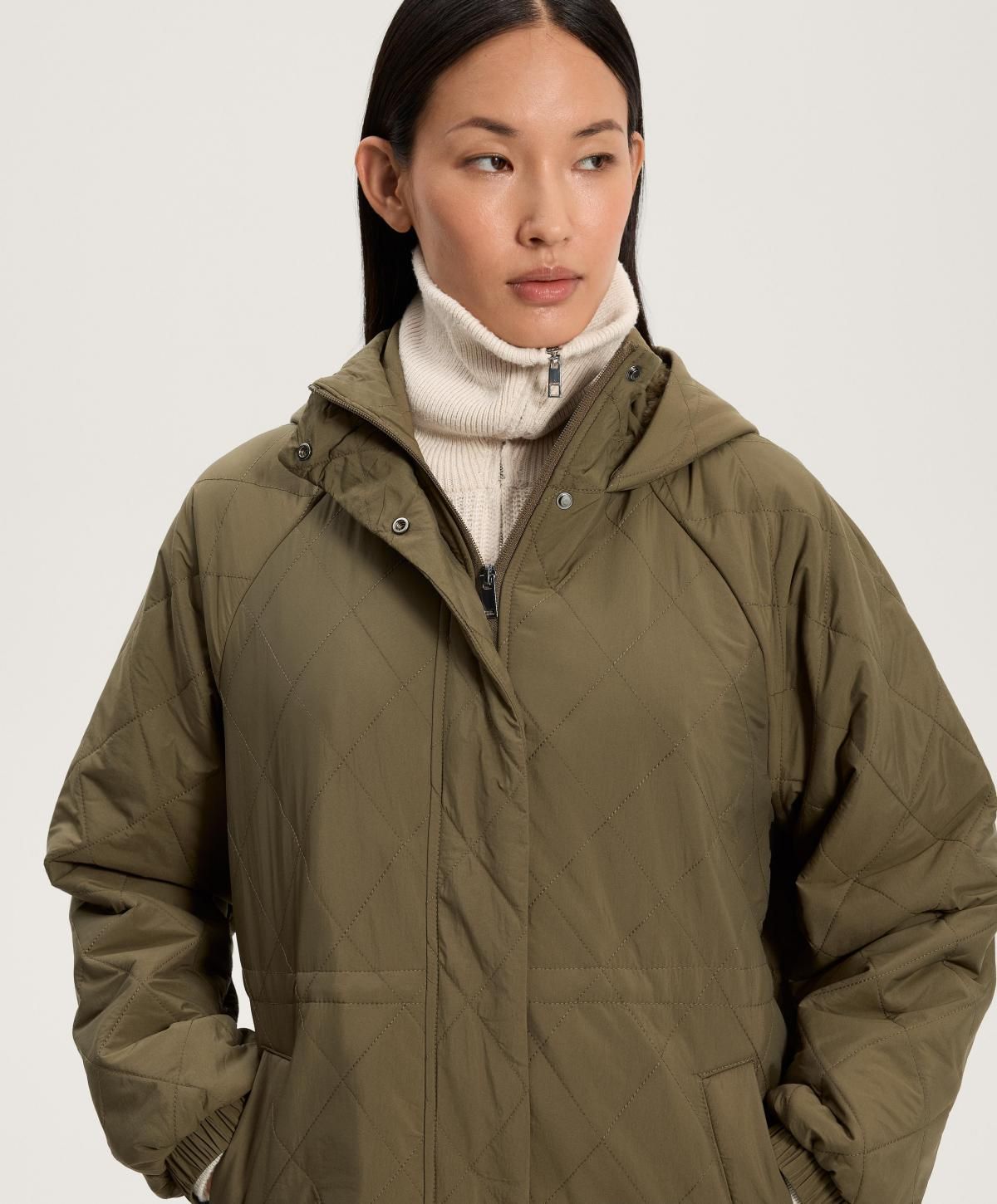 오이쇼 펠렉스 에어로젤 웨이스트 조절 롱 패딩 자켓 3893/945 MILITARYKHAKI - 상세 이미지 5