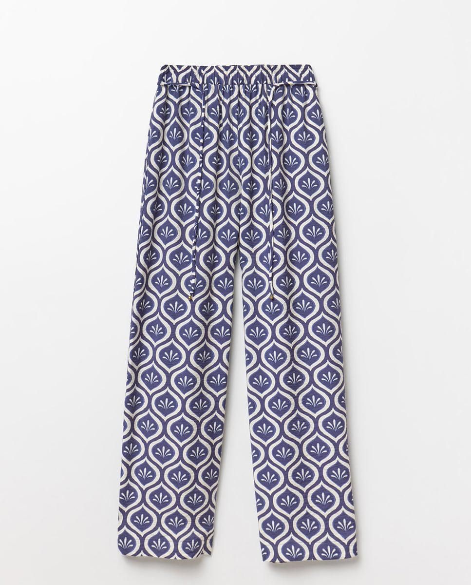 스페라 패턴 와이드 밴딩 팬츠 58305003400 AZUL MARINO - 상세 이미지 5