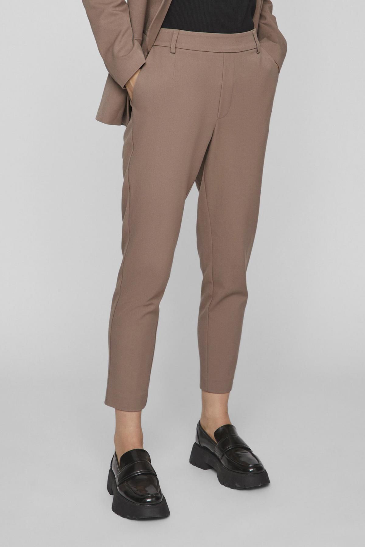 빌라 슬림핏 하이웨이스트 테크니컬 밴딩 슬랙스 6398172 MARRON - 상품 이미지