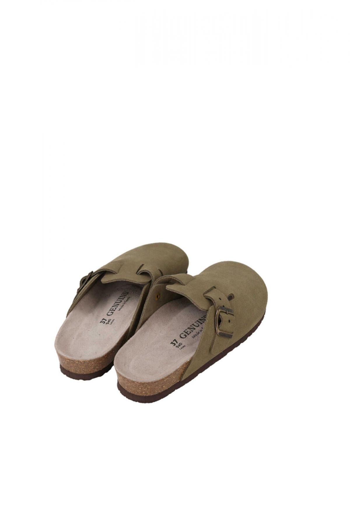 제뉴인스 친환경 카키 스웨이드 어나토믹 버클 뮬 샌들 9961127 KAKI - 상세 이미지 3
