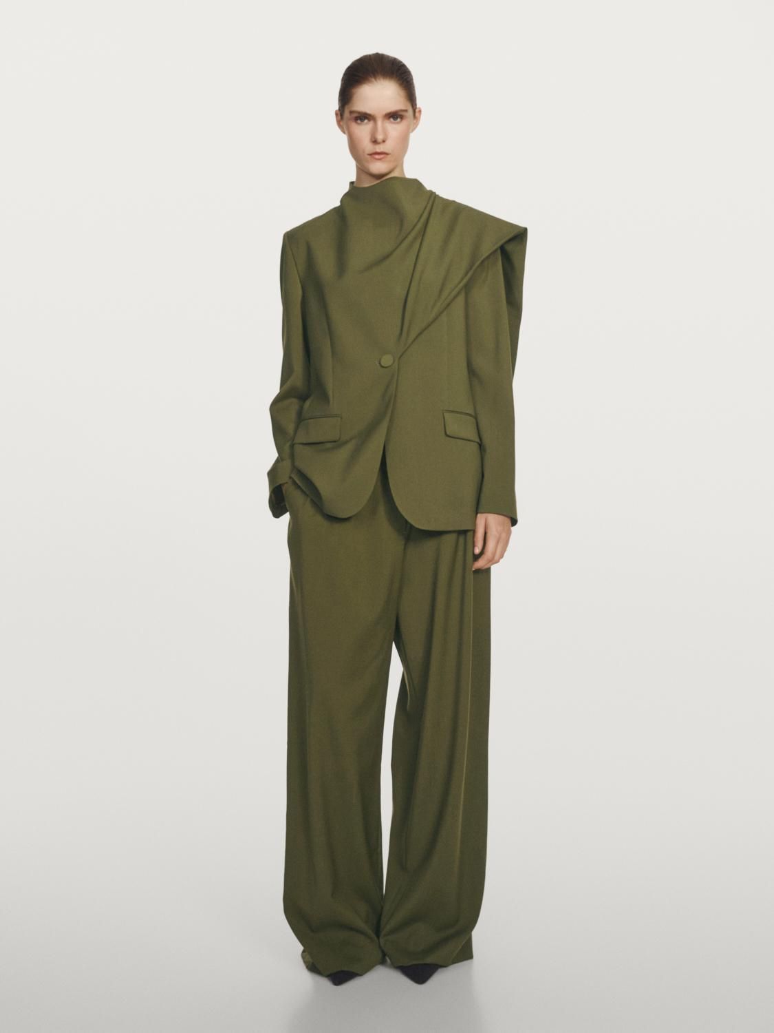 마시모두띠 테크니컬 울 와이드 다트 슬랙스 팬츠 9006/951 MOSS GREEN - 상세 이미지 2