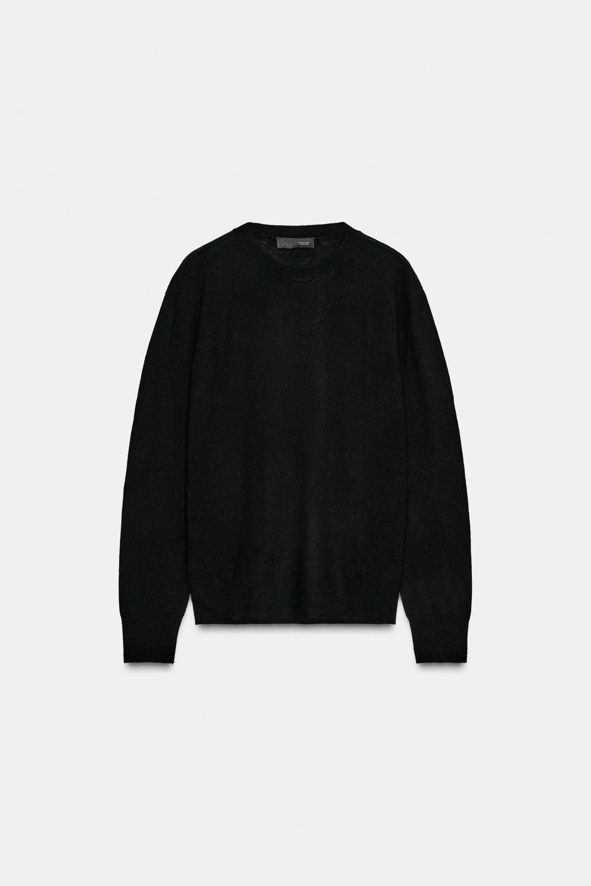 자라 프리미엄 소프트 울 라운드넥 니트 스웨터 9598/104 BLACK - 상품 이미지