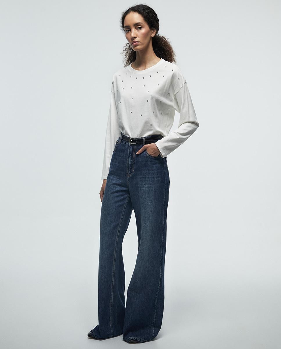 스페라 스트라스 포인트 화이트 긴팔 티셔츠 58460104647 BLANCO - 상세 이미지 3