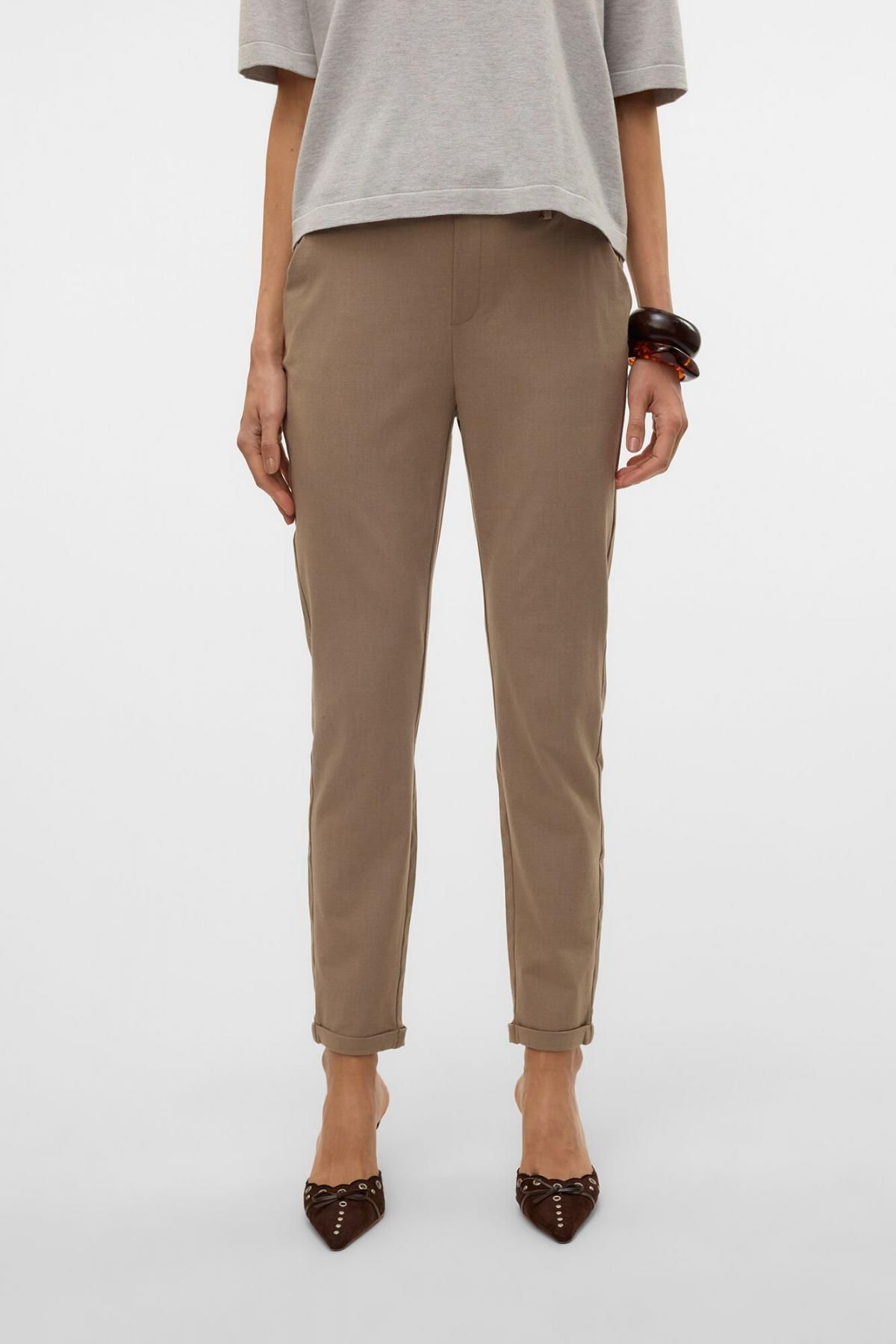 베로모다 테크니컬 슬림핏 웨이스트 밴딩 정장 팬츠 6398236 MARRON - 상품 이미지