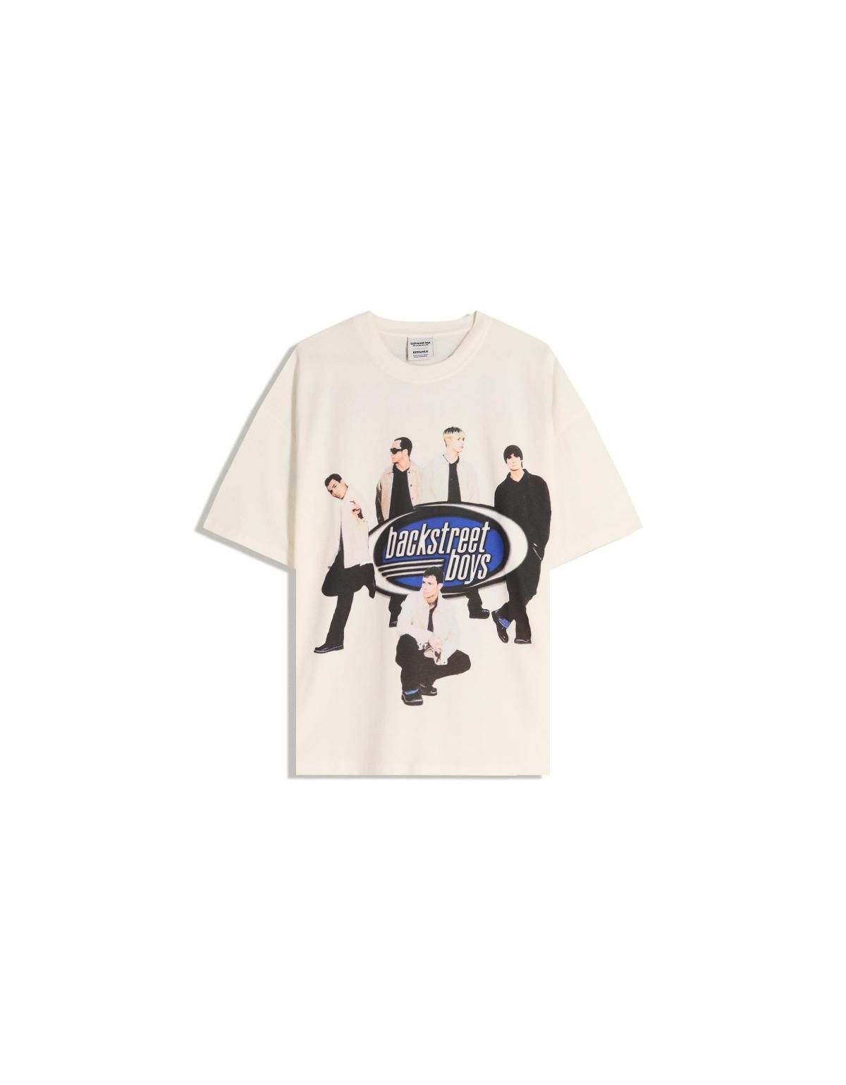 버쉬카 백스트리트 보이즈 프린트 반팔 티셔츠 7649/210 OFF WHITE - 상품 이미지