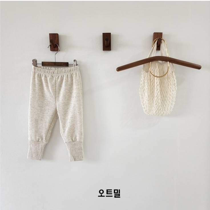 유아 아동 봄 가을 바지 하이탑 조거 시보리 팬츠 키즈 데일리룩 베이지 블랙 오트밀 - 상세 이미지 2