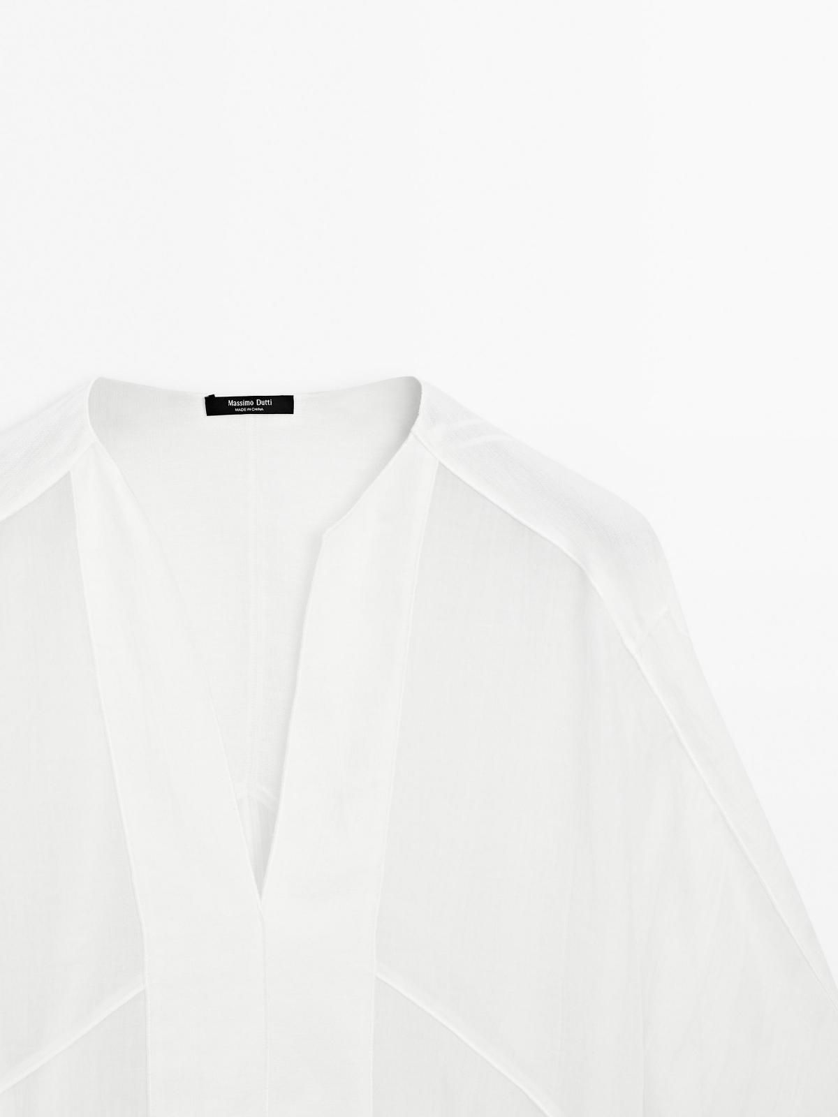 마시모두띠 린넨블렌드 시스루 루즈핏 블라우스 5145/745 CREAM - 상세 이미지 4