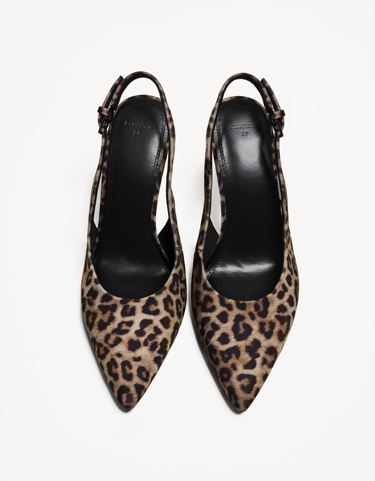 버쉬카 애니멀 프린트 슬링백 키튼 힐 슈즈 1301/664 ANIMAL PRINT - 상세 이미지 4