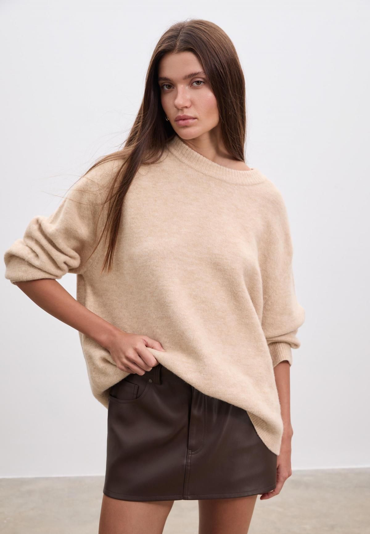 스트라디바리우스 페이크 레더 모던 미니 스커트 팬츠 1283/959 BROWN 이미지 7