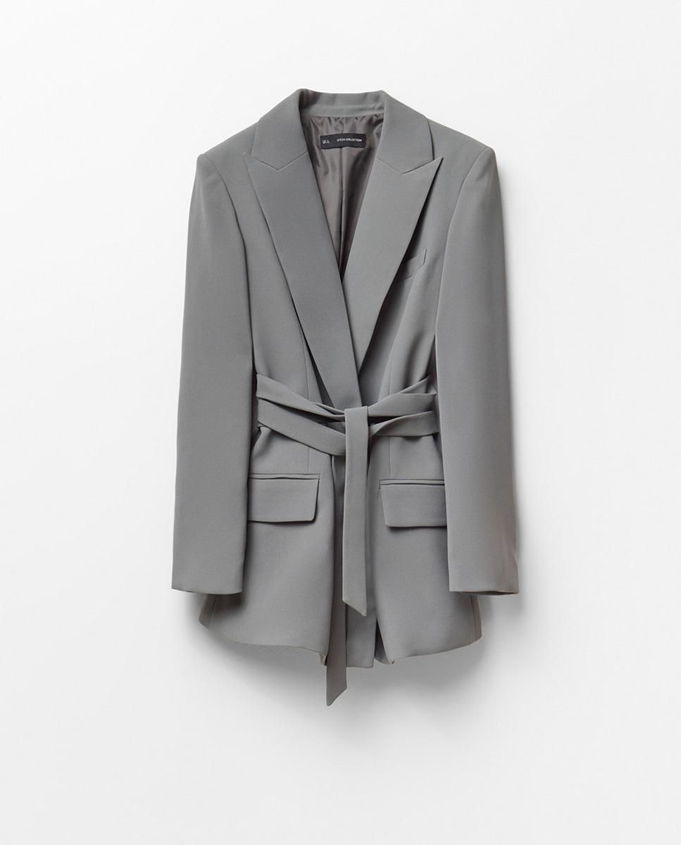 스페라 라이트 그레이 테일러드 벨트 블레이저 56200204495 GRIS - 상품 이미지