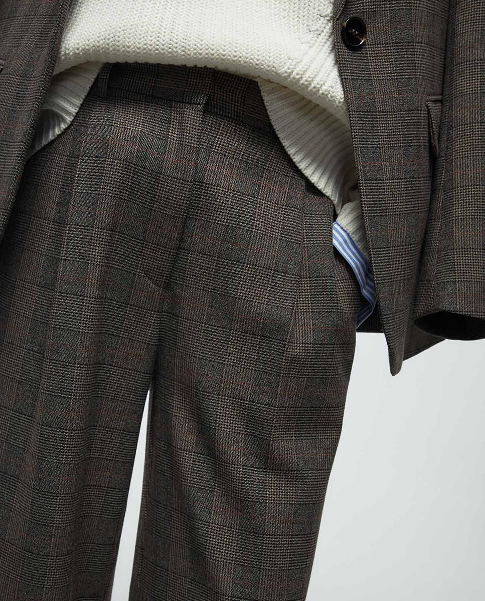 스페라 테일러드 체크 플리츠 와이드 팬츠 58405003144 MARRON - 상세 이미지 3