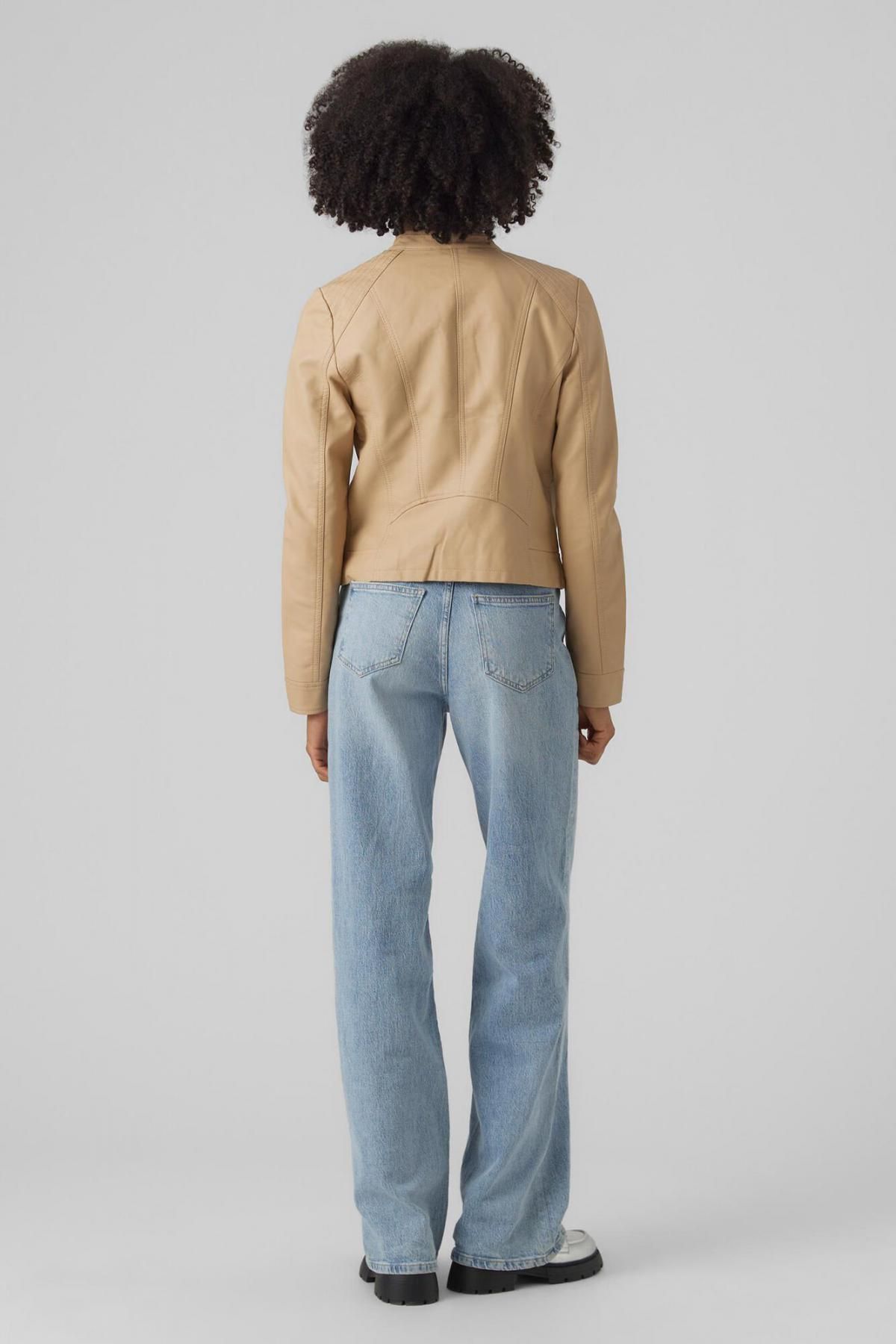 베로모다 베이지 레더라이크 테크니컬 집업 재킷 7930095 BEIGE - 상세 이미지 5